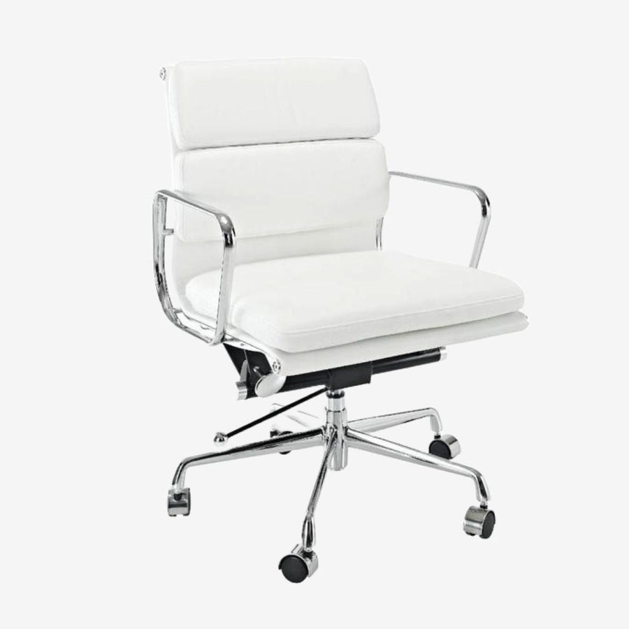 Eames Stylish Soft Pad Office Chair EA 217 - Low Back Cream Leather