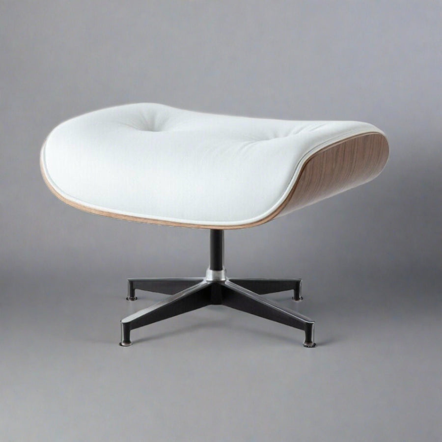 Eames Inspired Mid-Century Lounge Chair & Ottoman – Walnut Wood & Tan Brown | Luxe Furnishes