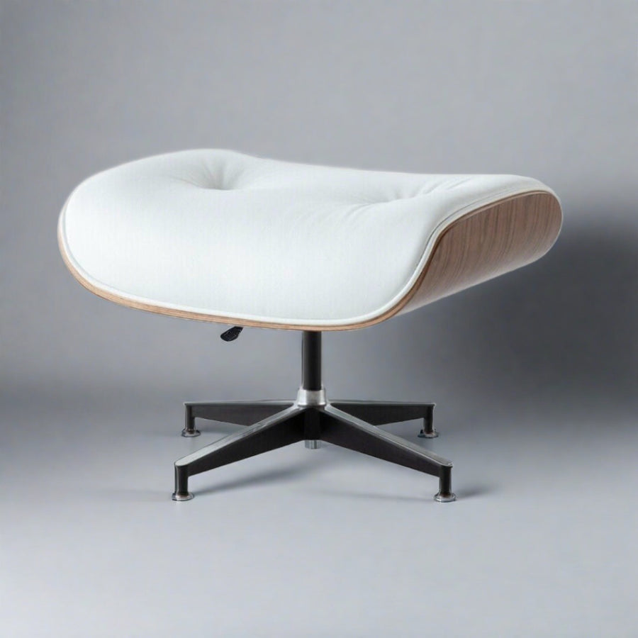 Eames Inspired Mid-Century Lounge Chair & Ottoman - Walnut Wood & Chocolate Brown