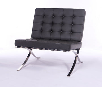 Mies Barcelona Pavilion Chair - Premium Italian Leather | Dark Grey