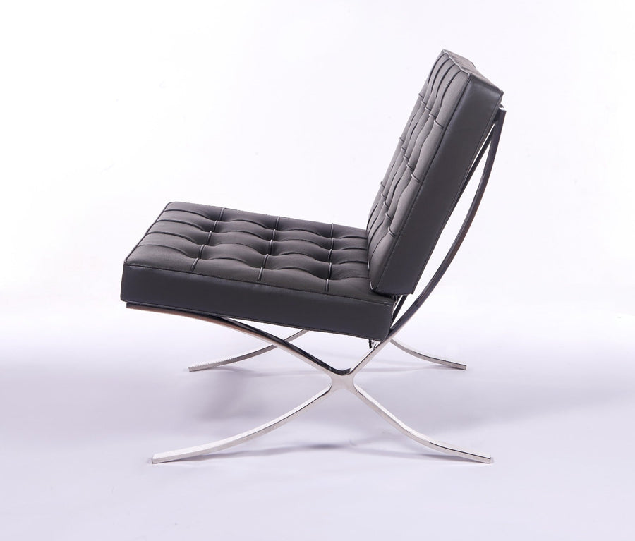 Mies Barcelona Pavilion Chair - Premium Italian Leather, Cream