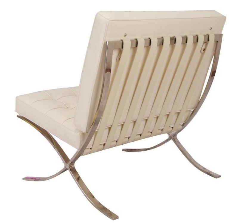 Mies Barcelona Pavilion Chair - Premium Italian Leather, Cream