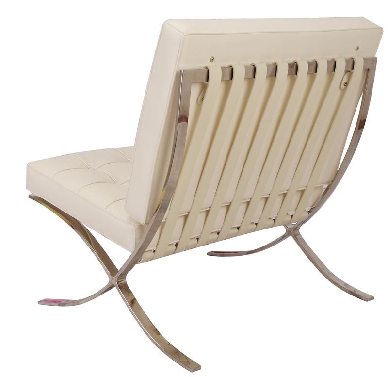 Mies Barcelona Pavilion Chair with Footress, Tan Brown
