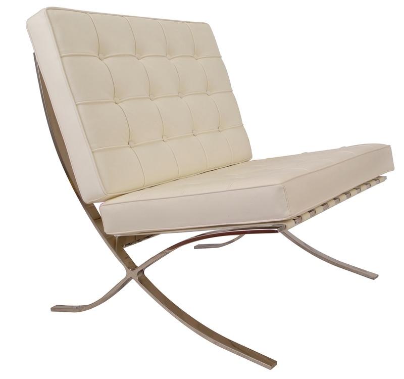 Mies Barcelona Pavilion Chair with Footress, Tan Brown