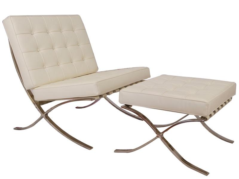 Mies Barcelona Pavilion Chair with Footress, Tan Brown