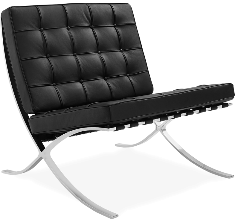 Mies Barcelona Pavilion Chair with Footrest | Tan Brown