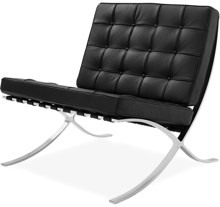 Mies Barcelona Pavilion Chair - Premium Italian Leather, Cream