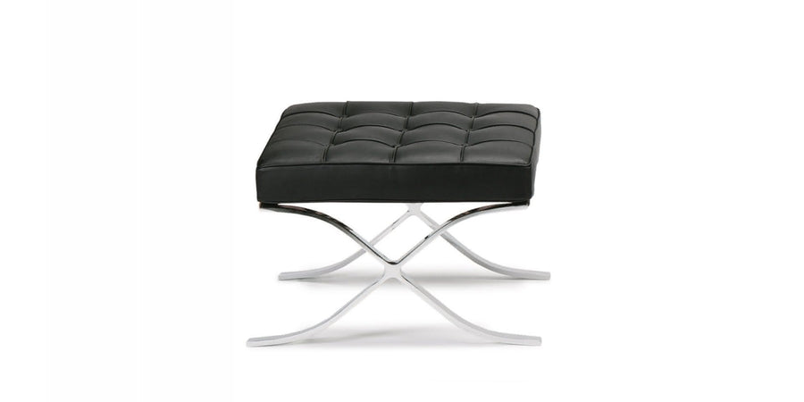 Mies Barcelona Pavilion Chair with Footrest | Black