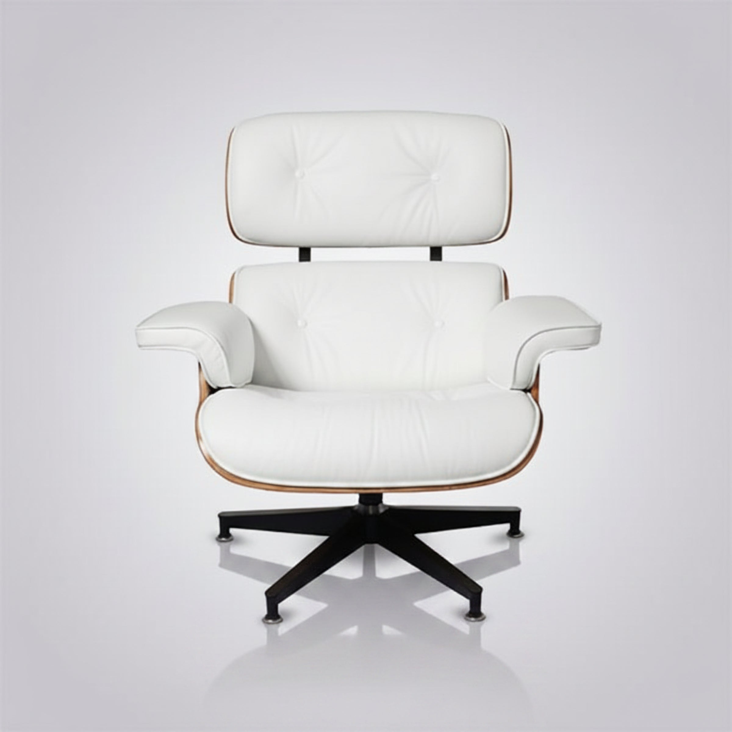 Charles Eames Inspired Iconic Style Lounge Chair & Ottoman - Rosewood & Tan Brown - Aura Furnitures