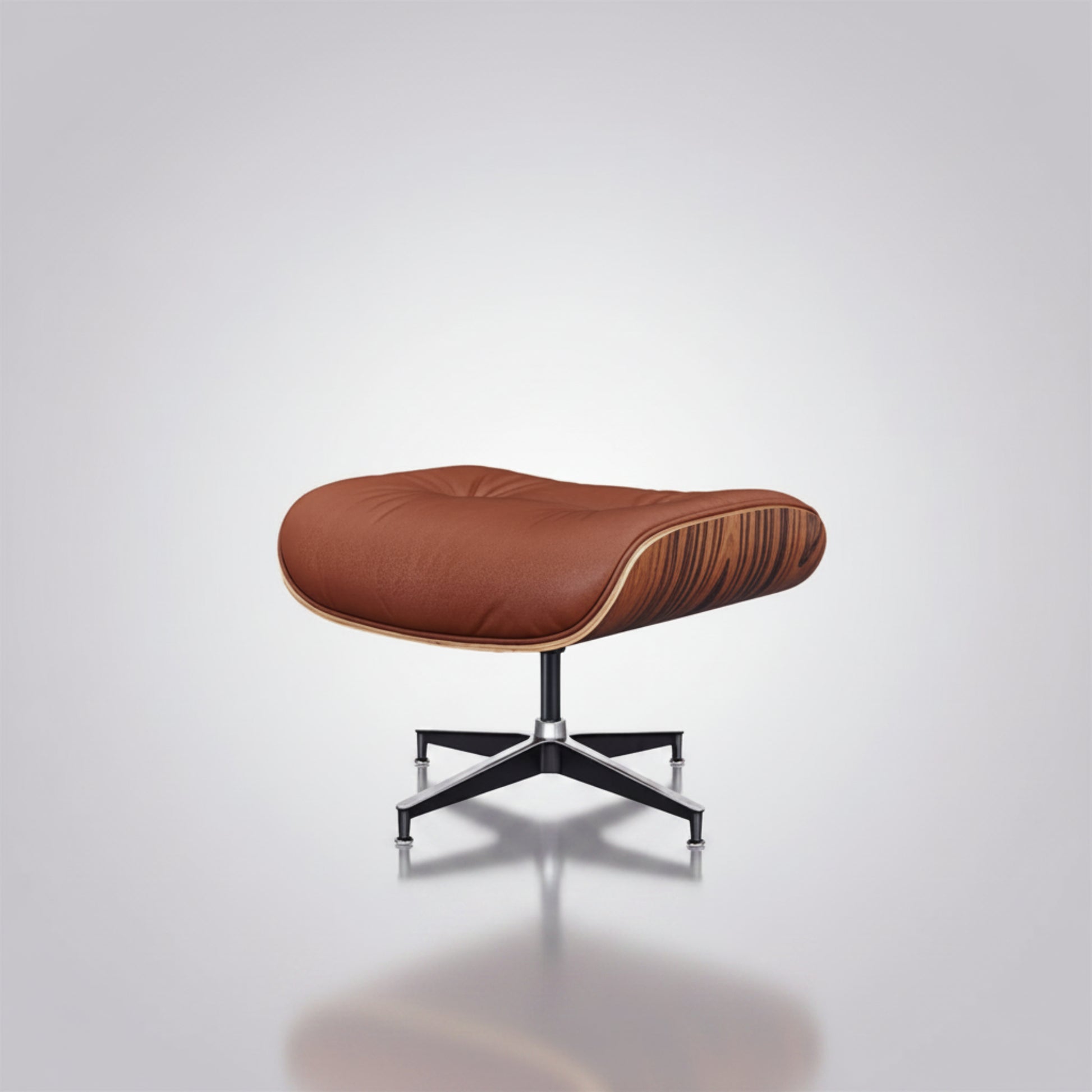 Charles Eames Inspired Iconic Style Lounge Chair & Ottoman - Rosewood & Tan Brown - Aura Furnitures