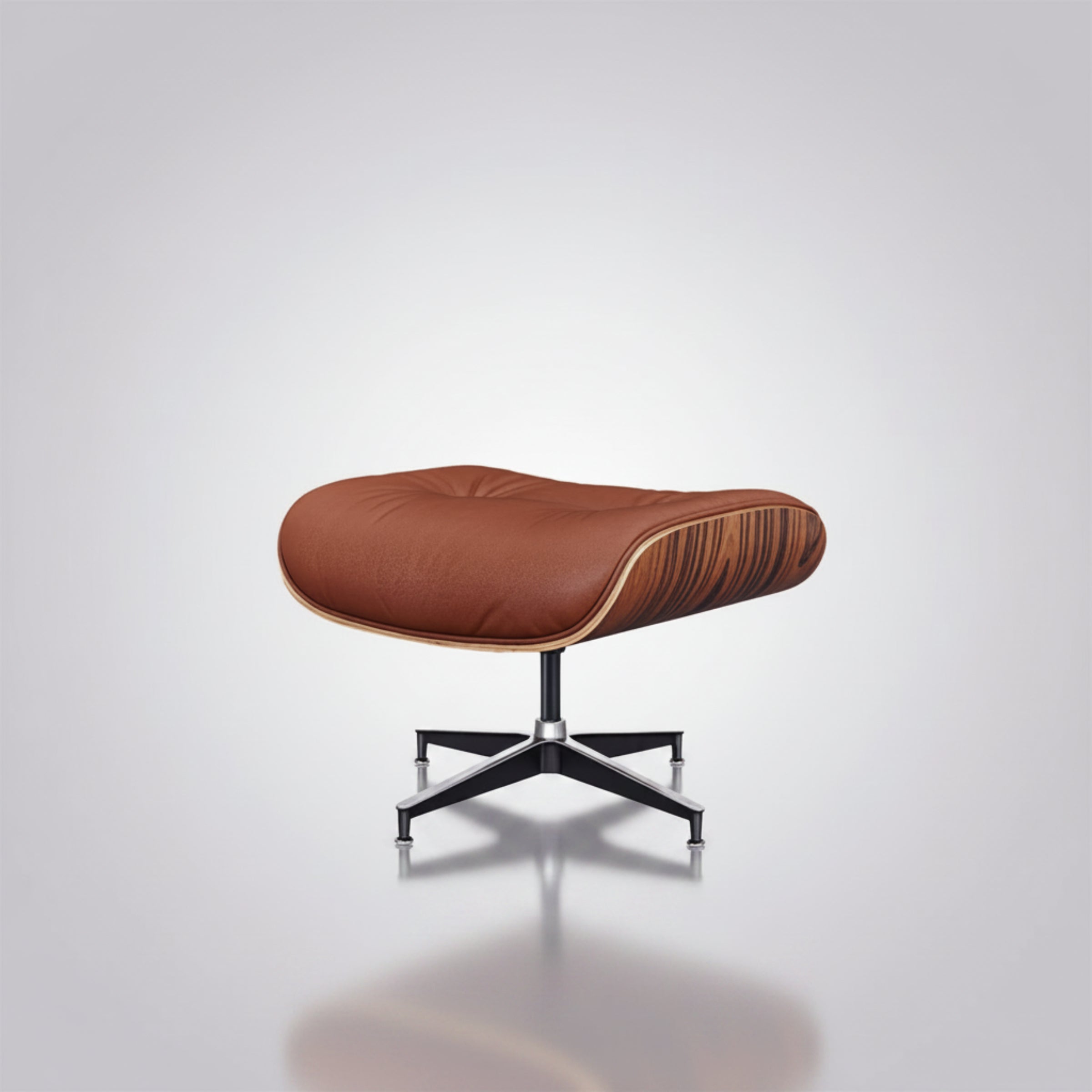 Charles Eames Inspired Iconic Style Lounge Chair & Ottoman - Rosewood & Tan Brown - Aura Furnitures