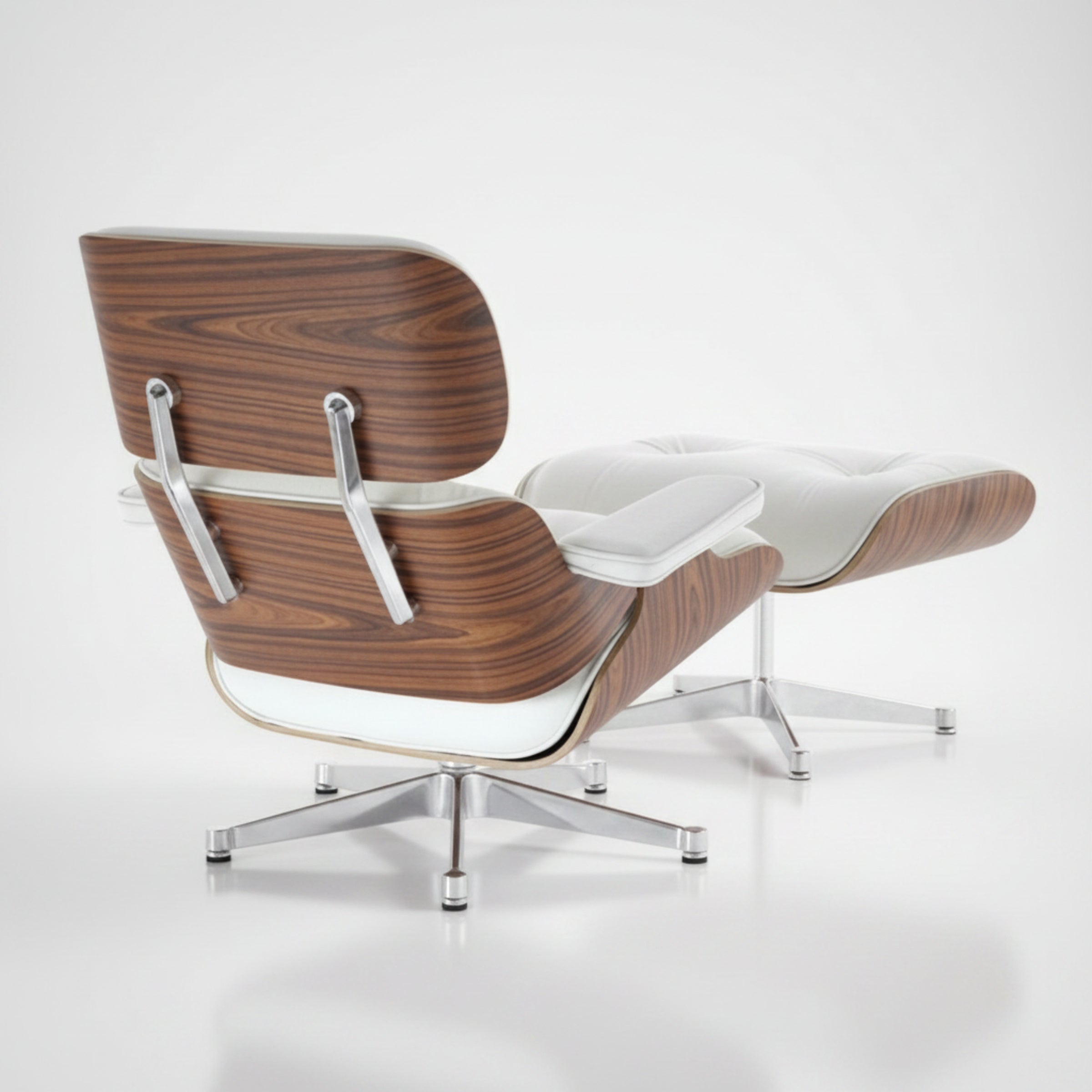 Charles Eames Inspired Iconic Style Lounge Chair & Ottoman - Rosewood & Tan Brown - Aura Furnitures