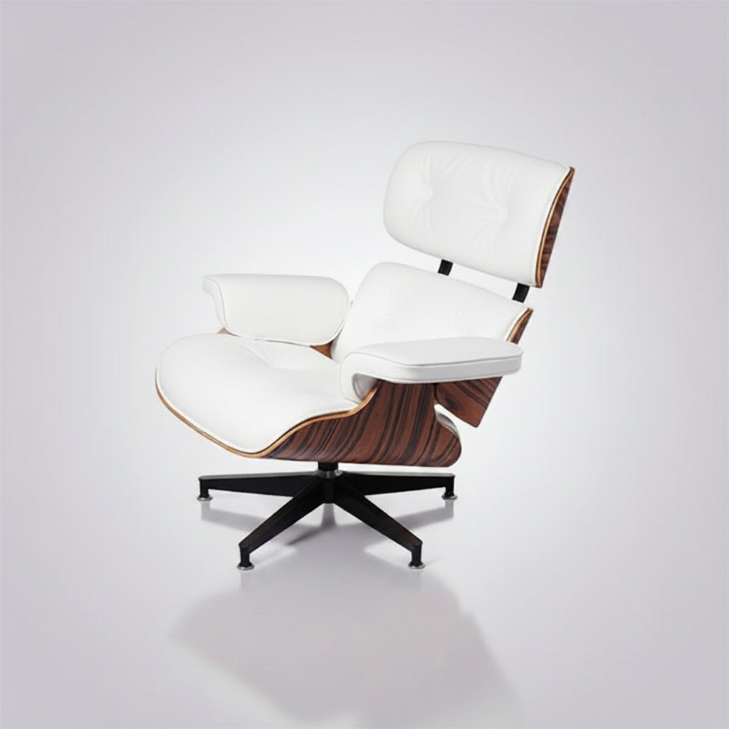 Charles Eames Inspired Iconic Style Lounge Chair & Ottoman - Rosewood & Tan Brown - Aura Furnitures