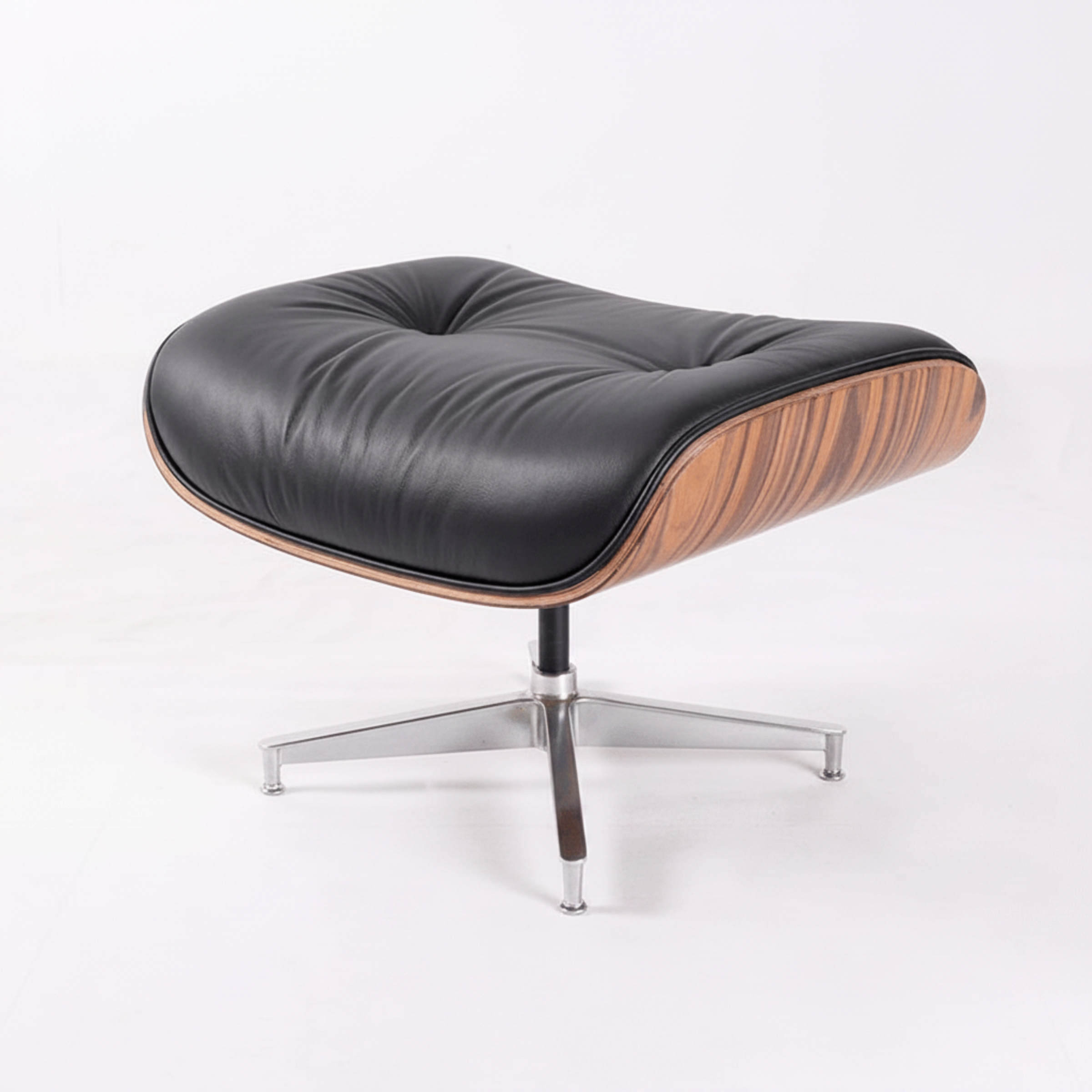 Charles Eames Inspired Iconic Style Lounge Chair & Ottoman - Rosewood & Tan Brown - Aura Furnitures