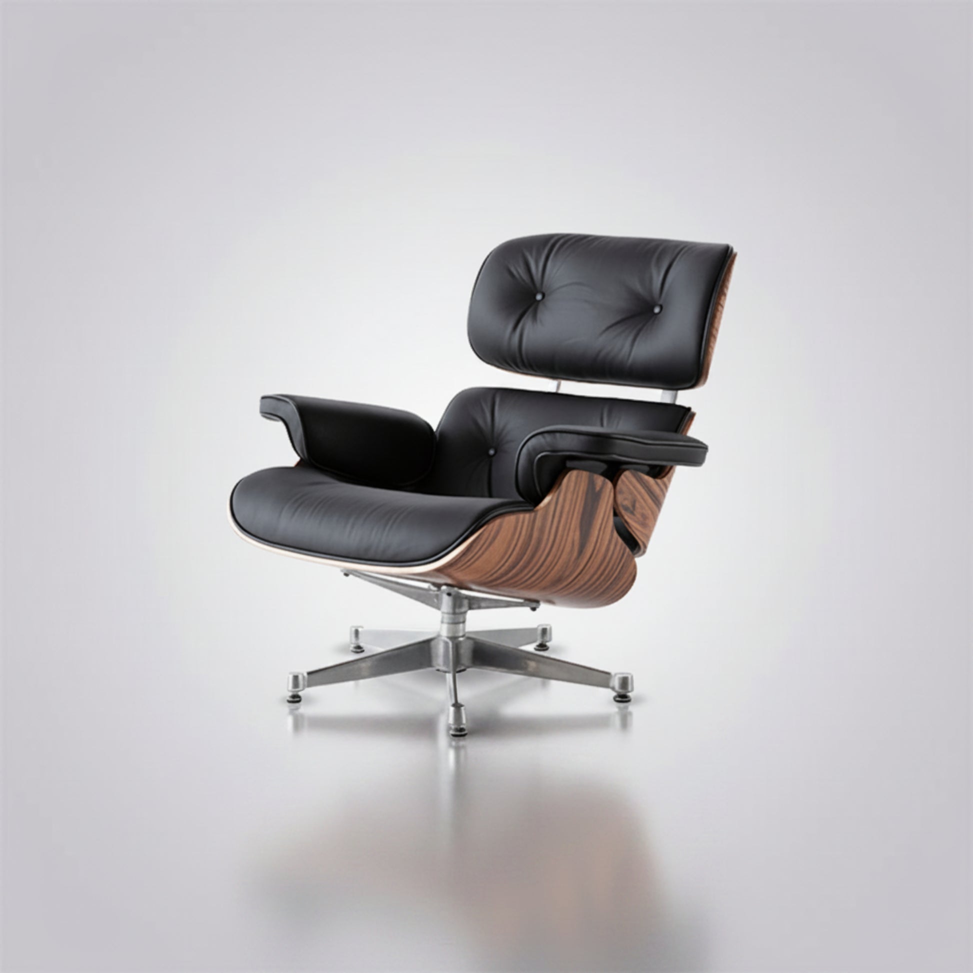 Charles Eames Inspired Iconic Style Lounge Chair & Ottoman - Rosewood & Tan Brown - Aura Furnitures