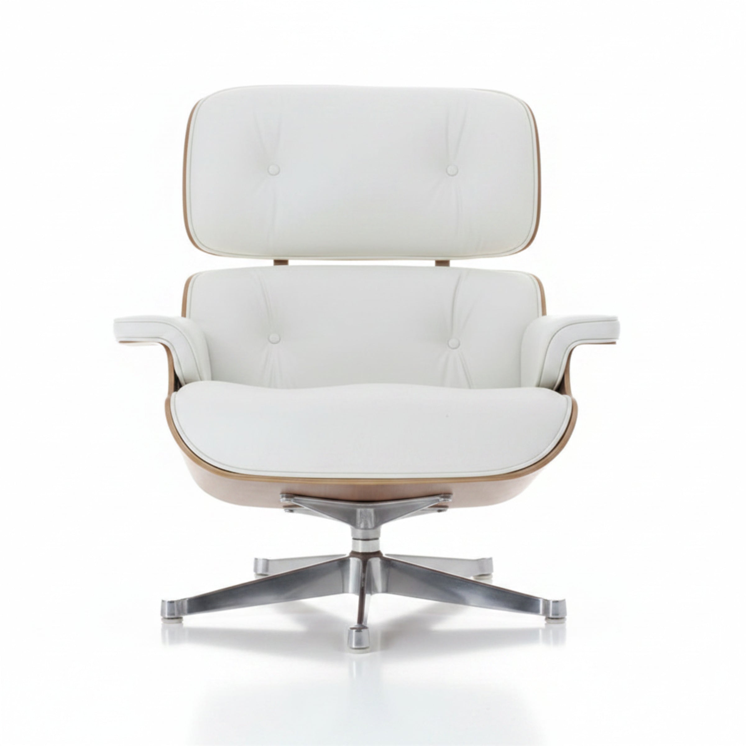 Charles Eames Inspired Iconic Style Lounge Chair & Ottoman - Rosewood & Tan Brown - Aura Furnitures