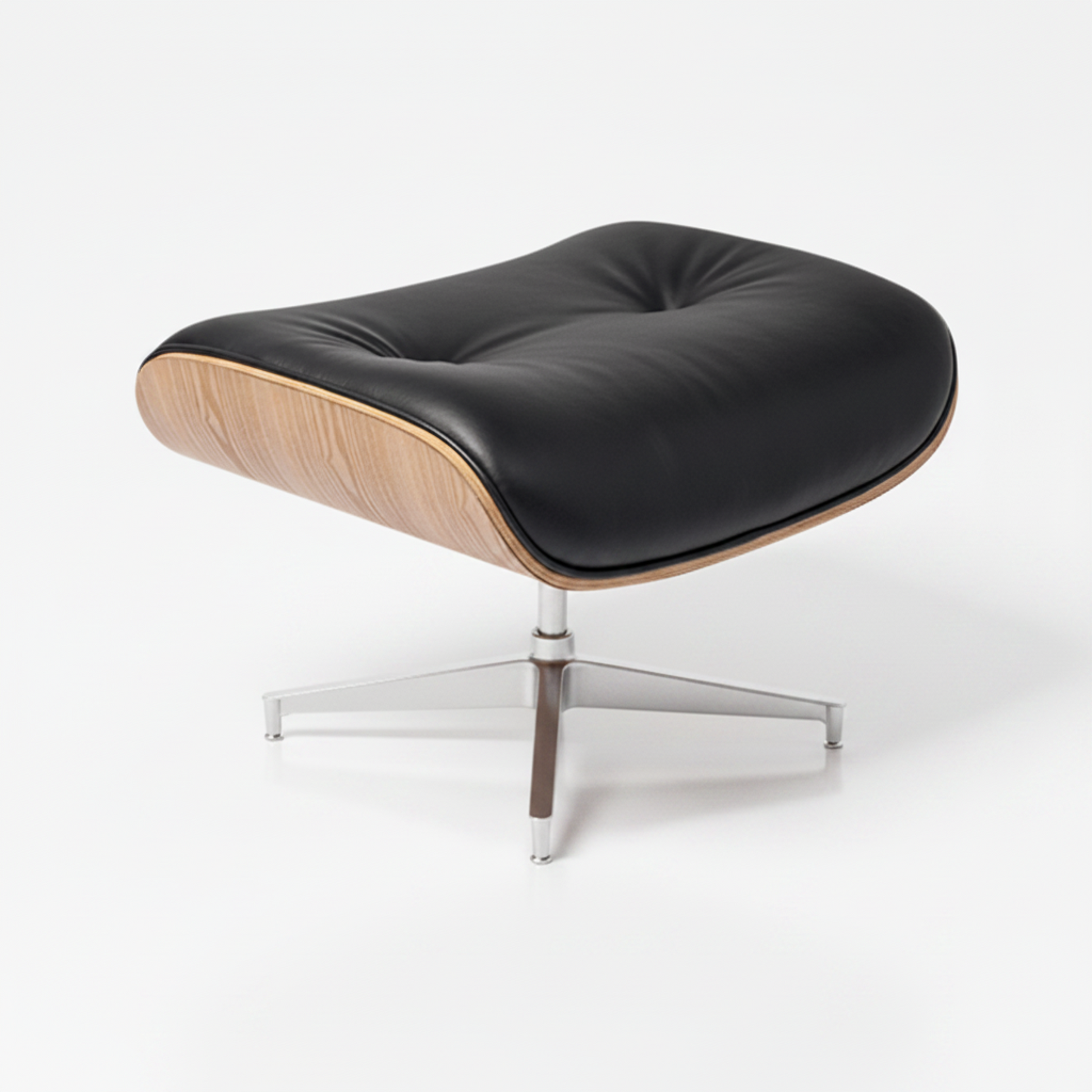 Charles Eames Inspired Mid-Century Iconic Lounge Chair & Ottoman- Ash Wood & Black - Aura Furnitures