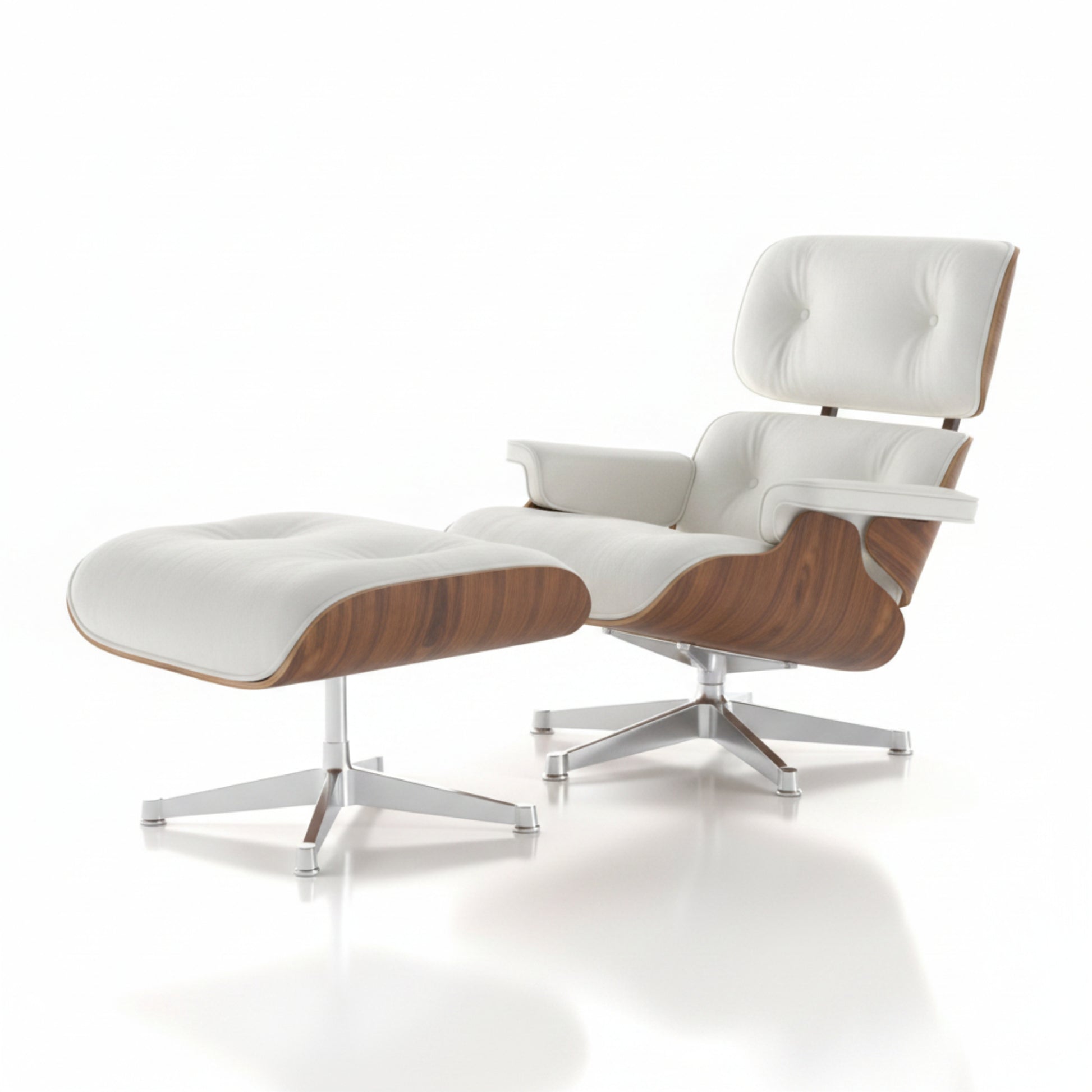 Charles Eames Inspired Mid-Century Iconic Lounge Chair & Ottoman in Rose Wood Chocolate Brown - Aura Furnitures
