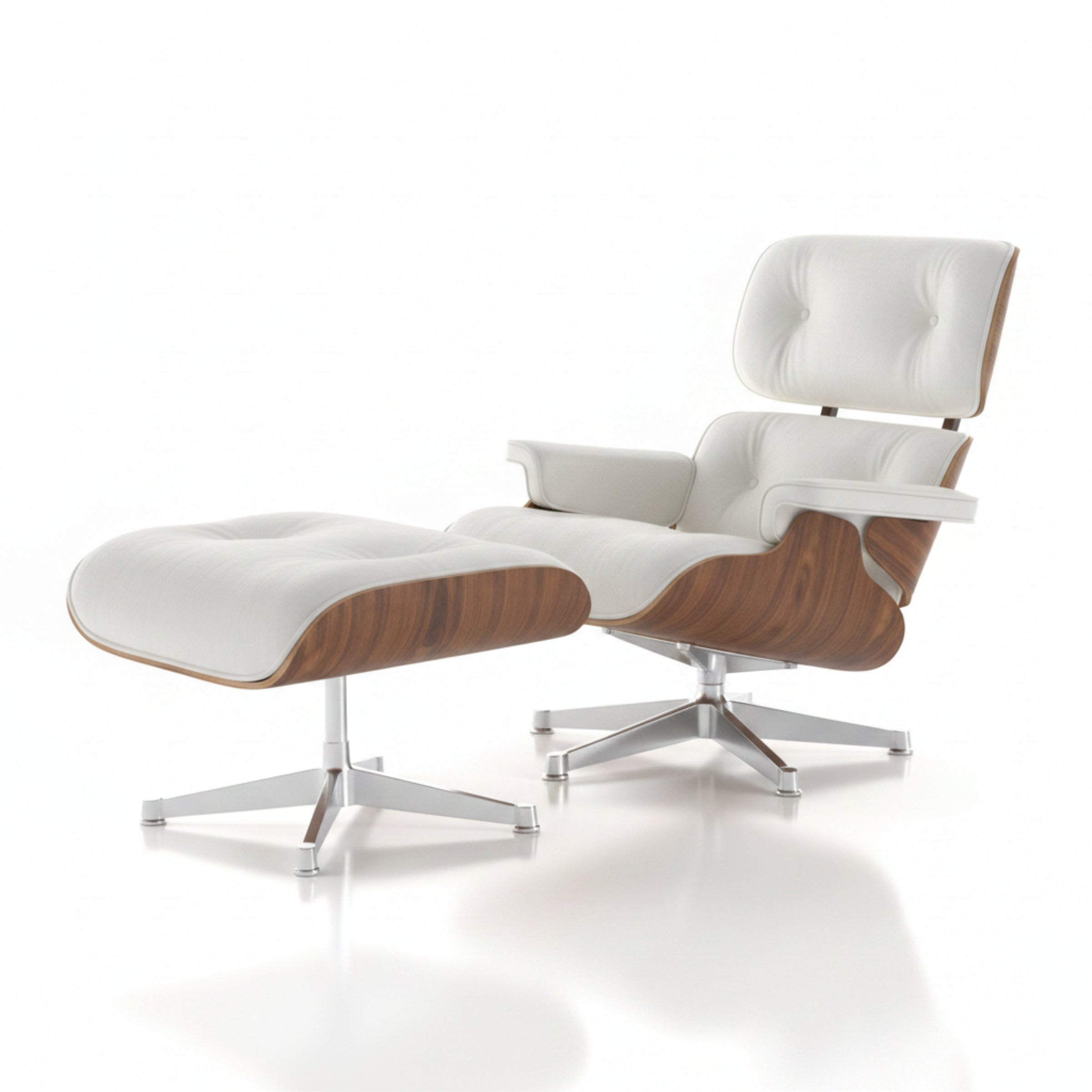 Charles Eames Inspired Mid-Century Iconic Lounge Chair & Ottoman in Rose Wood Chocolate Brown - Aura Furnitures