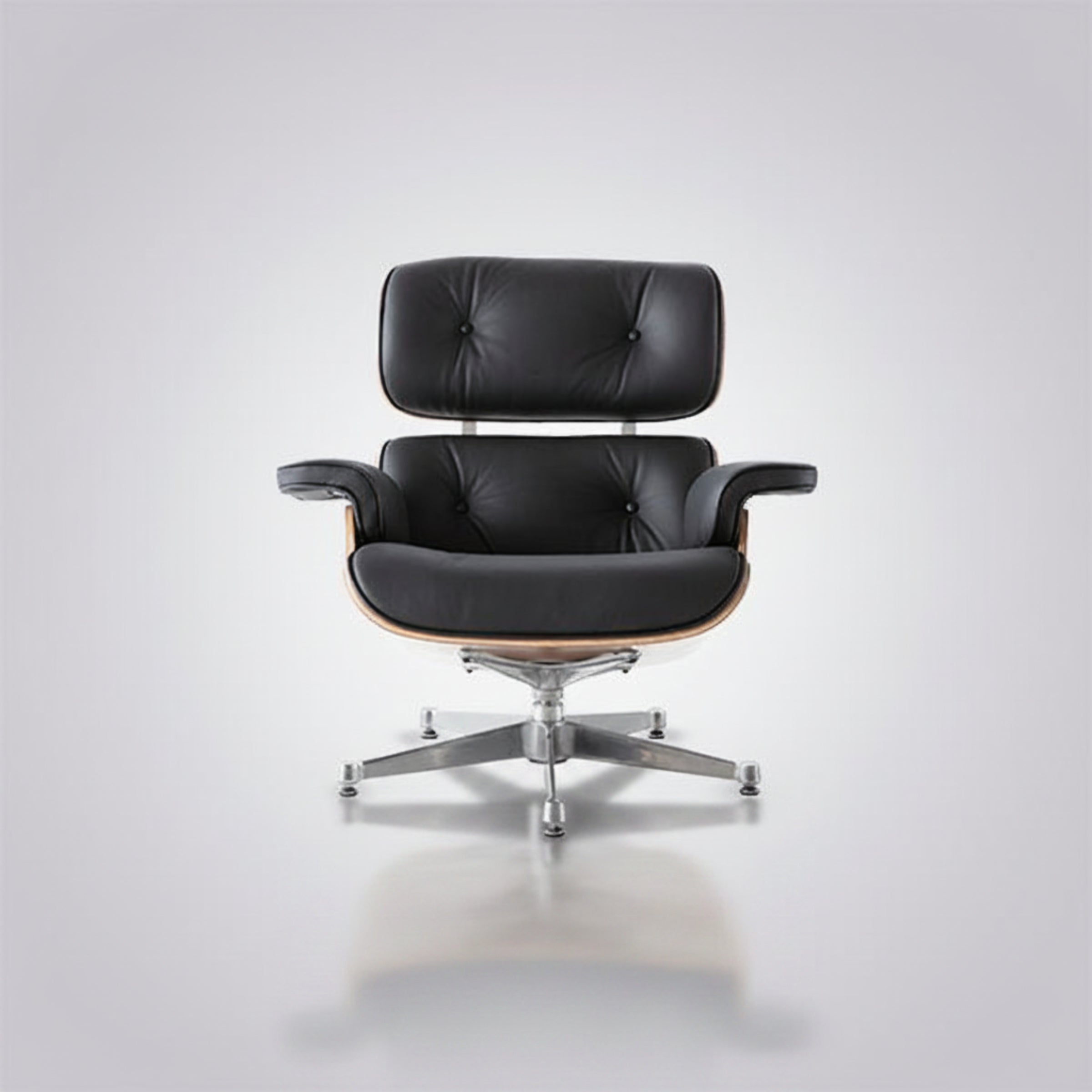 Charles Eames Inspired Mid-Century Iconic Lounge Chair & Ottoman in Rose Wood Chocolate Brown - Aura Furnitures
