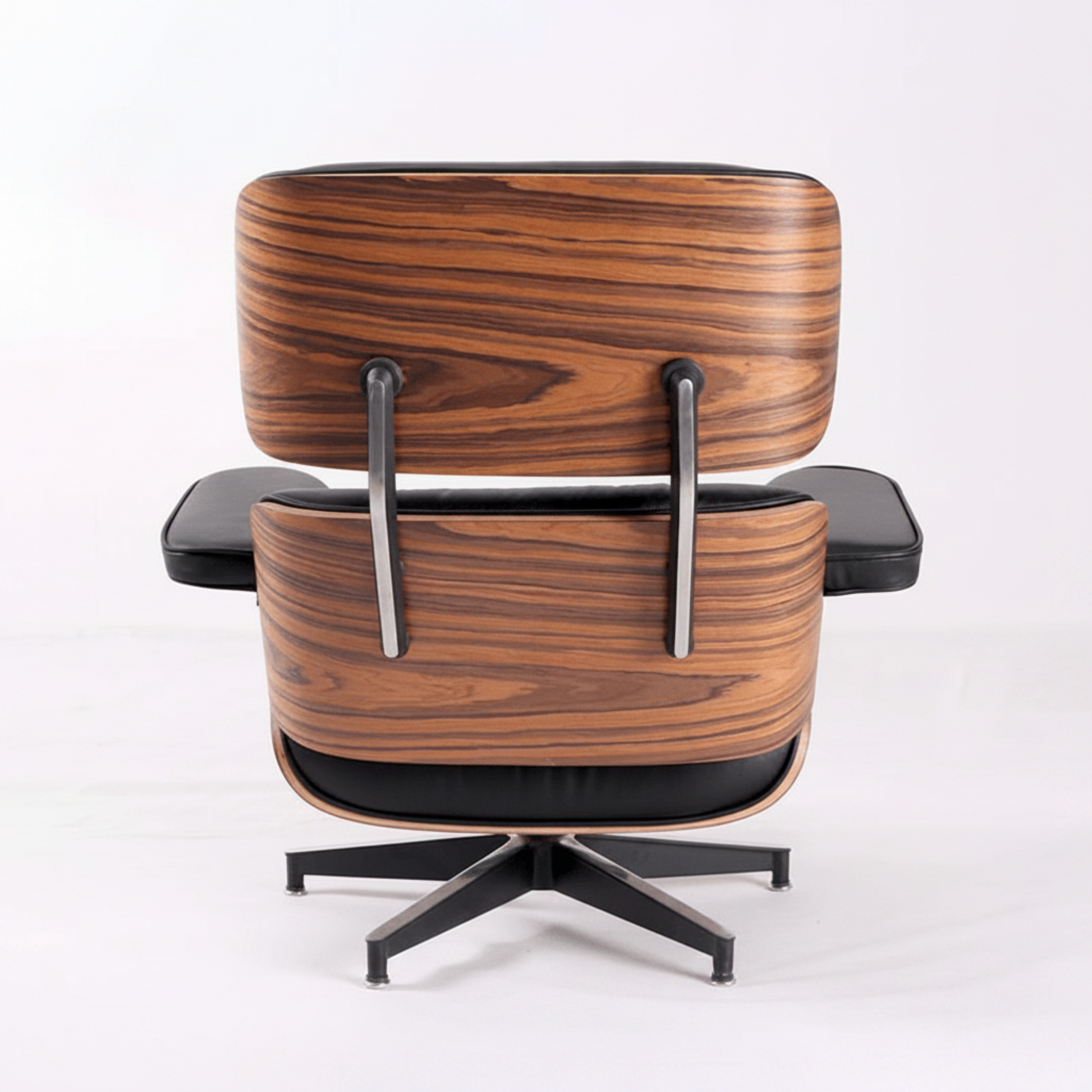 Charles Eames Inspired Mid-Century Iconic Lounge Chair & Ottoman in Rose Wood Chocolate Brown - Aura Furnitures
