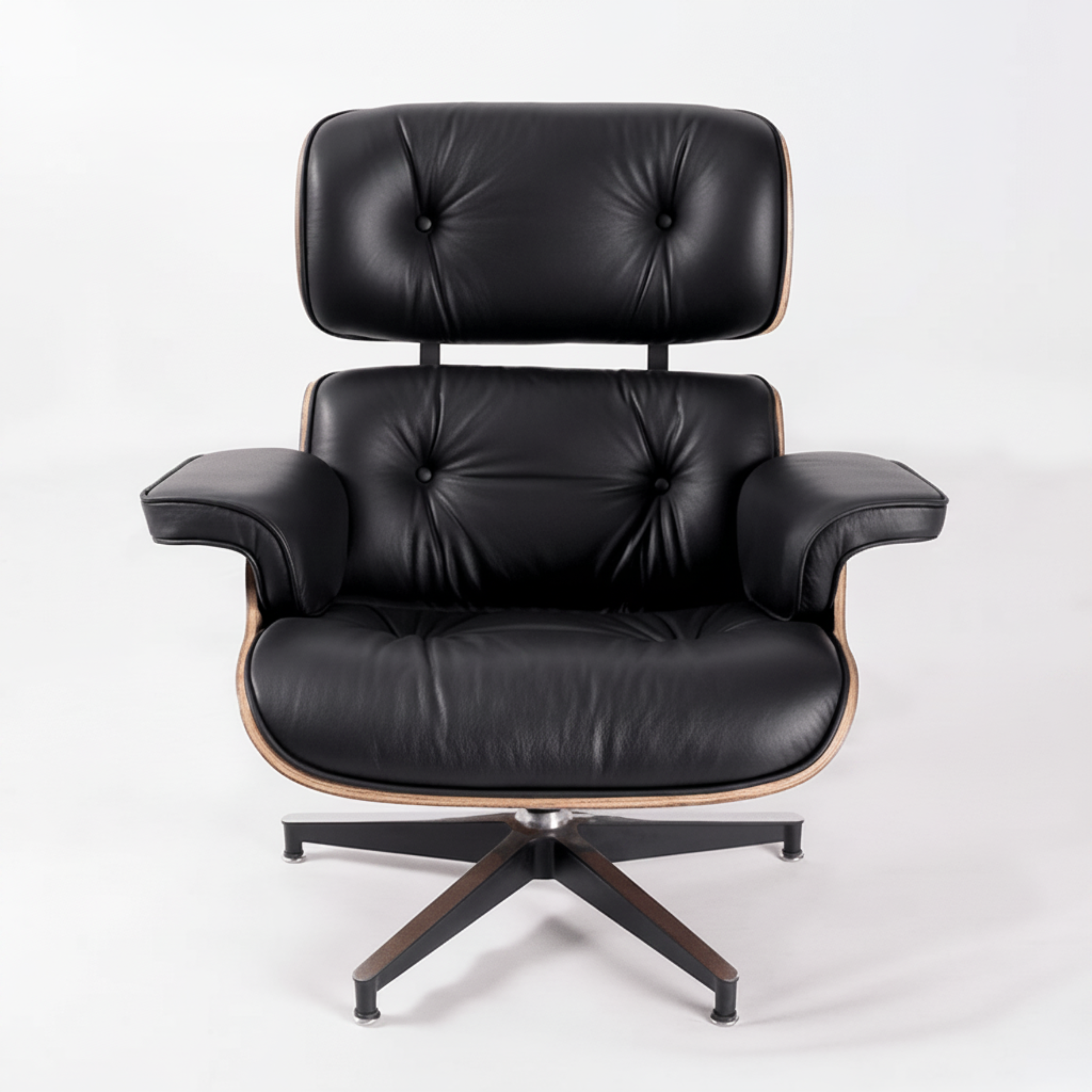 Charles Eames Inspired Mid-Century Iconic Lounge Chair & Ottoman in Rose Wood Chocolate Brown - Aura Furnitures