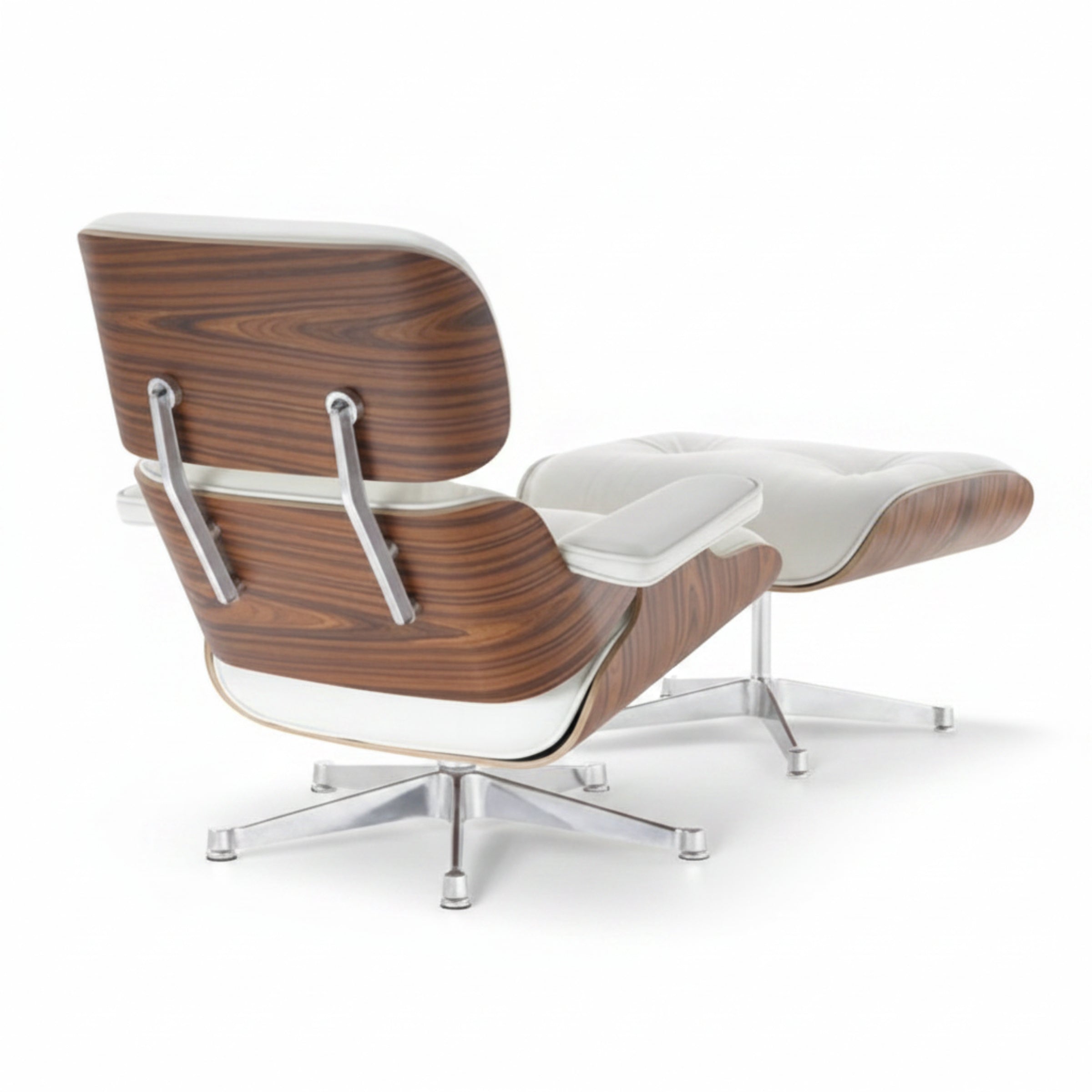 Charles Eames Inspired Mid-Century Iconic Lounge Chair & Ottoman in Rose Wood Chocolate Brown - Aura Furnitures