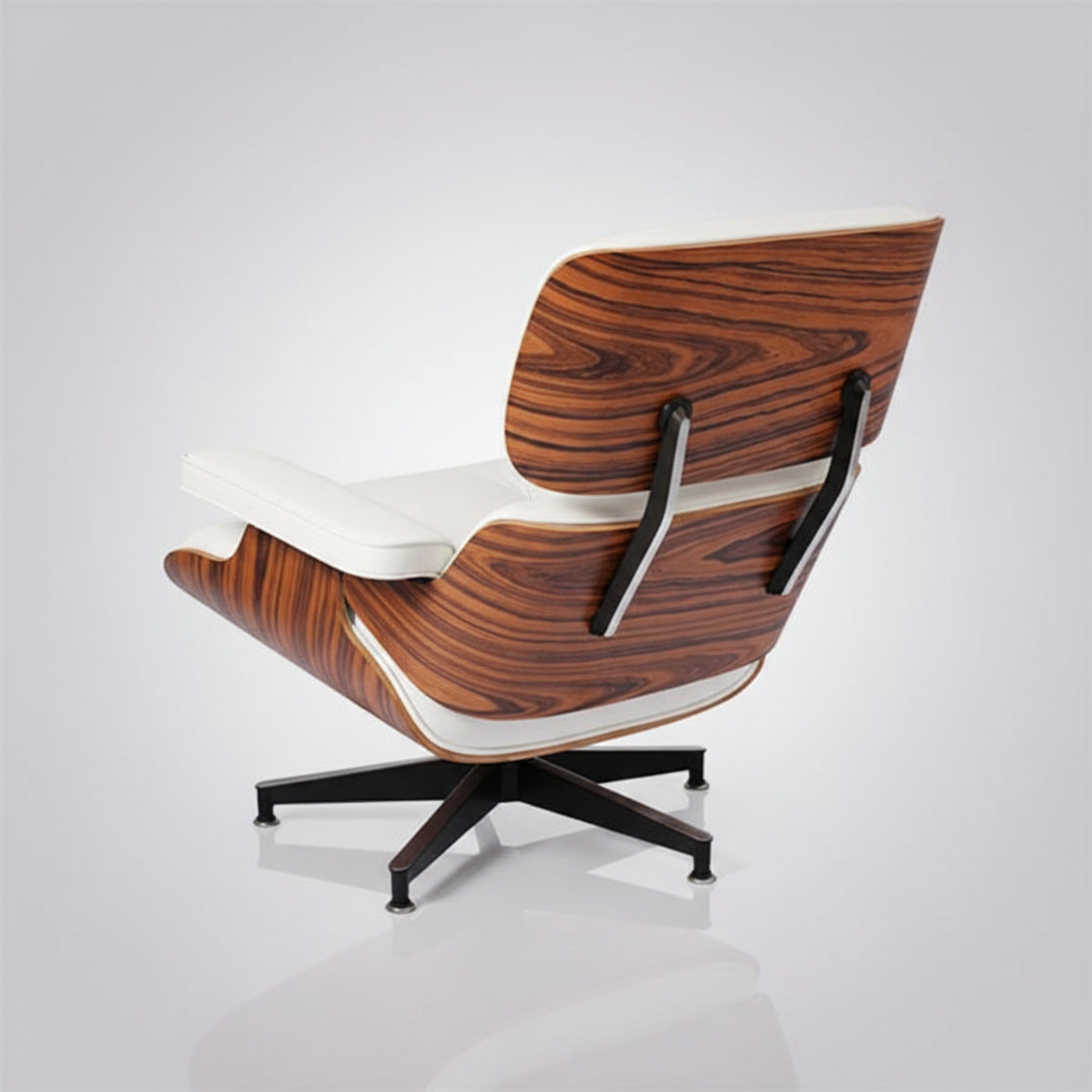 Charles Eames Inspired Mid-Century Iconic Lounge Chair & Ottoman in Rose Wood Chocolate Brown - Aura Furnitures