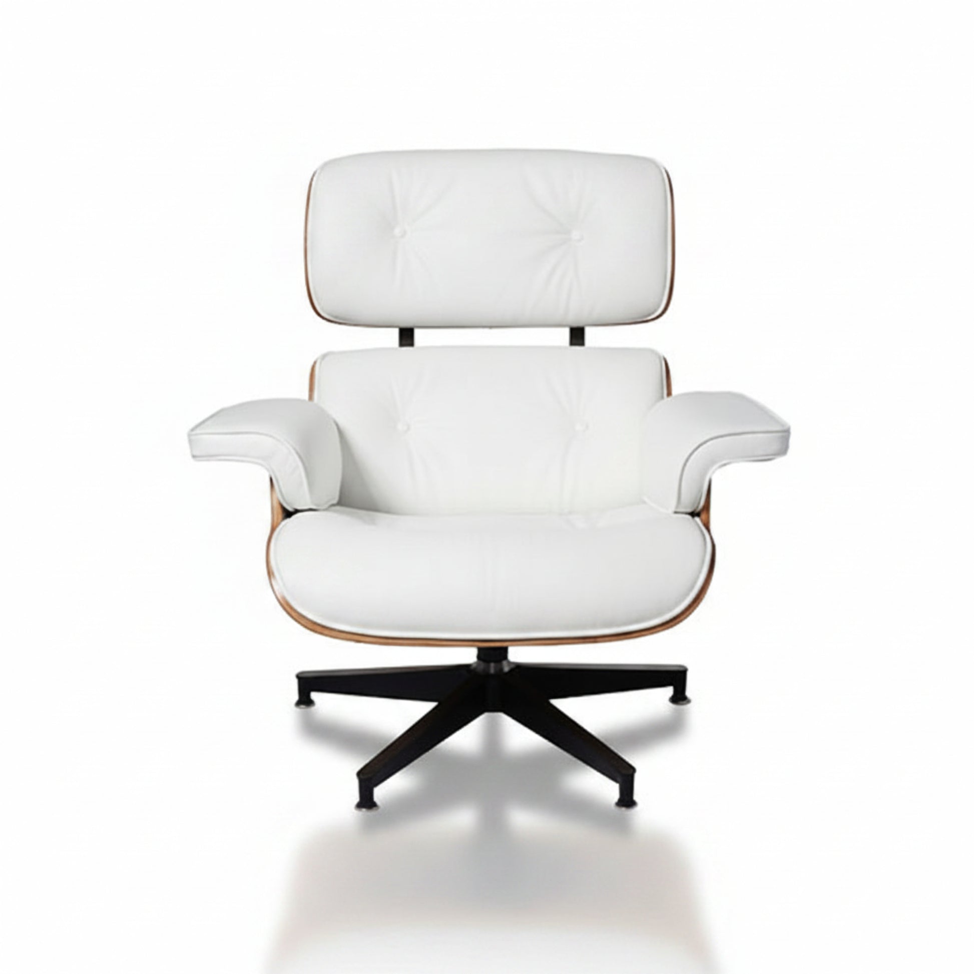Charles Eames Inspired Mid-Century Iconic Lounge Chair & Ottoman in Rose Wood Chocolate Brown - Aura Furnitures