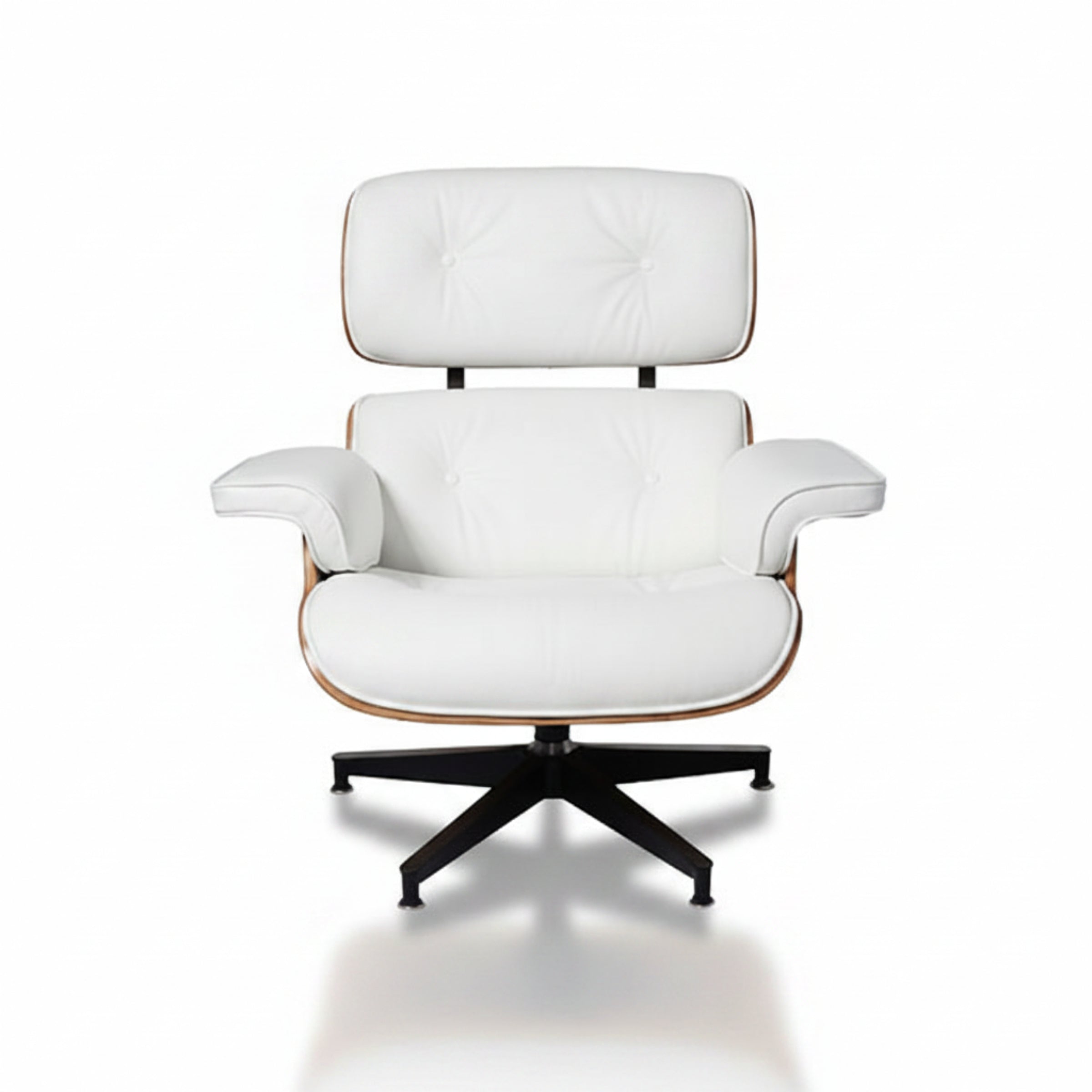Charles Eames Inspired Mid-Century Iconic Lounge Chair & Ottoman in Rose Wood Chocolate Brown - Aura Furnitures