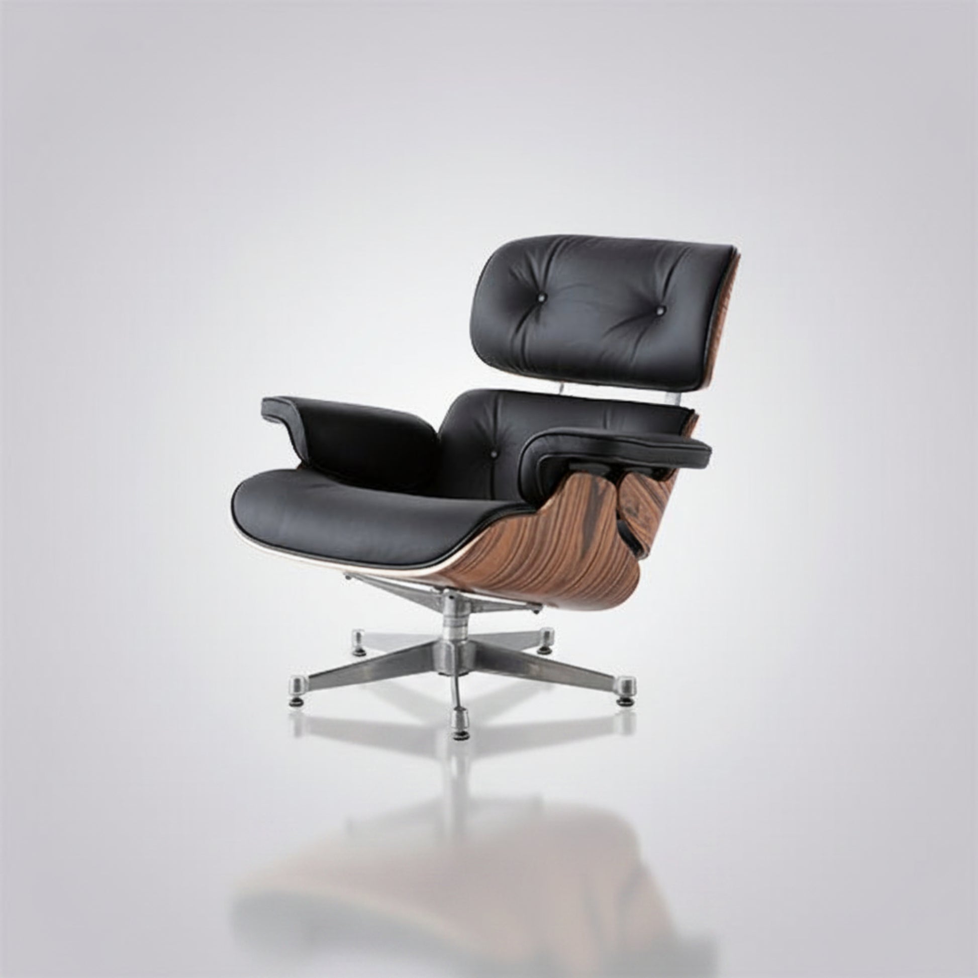 Charles Eames Inspired Mid-Century Iconic Lounge Chair & Ottoman in Rose Wood Chocolate Brown - Aura Furnitures