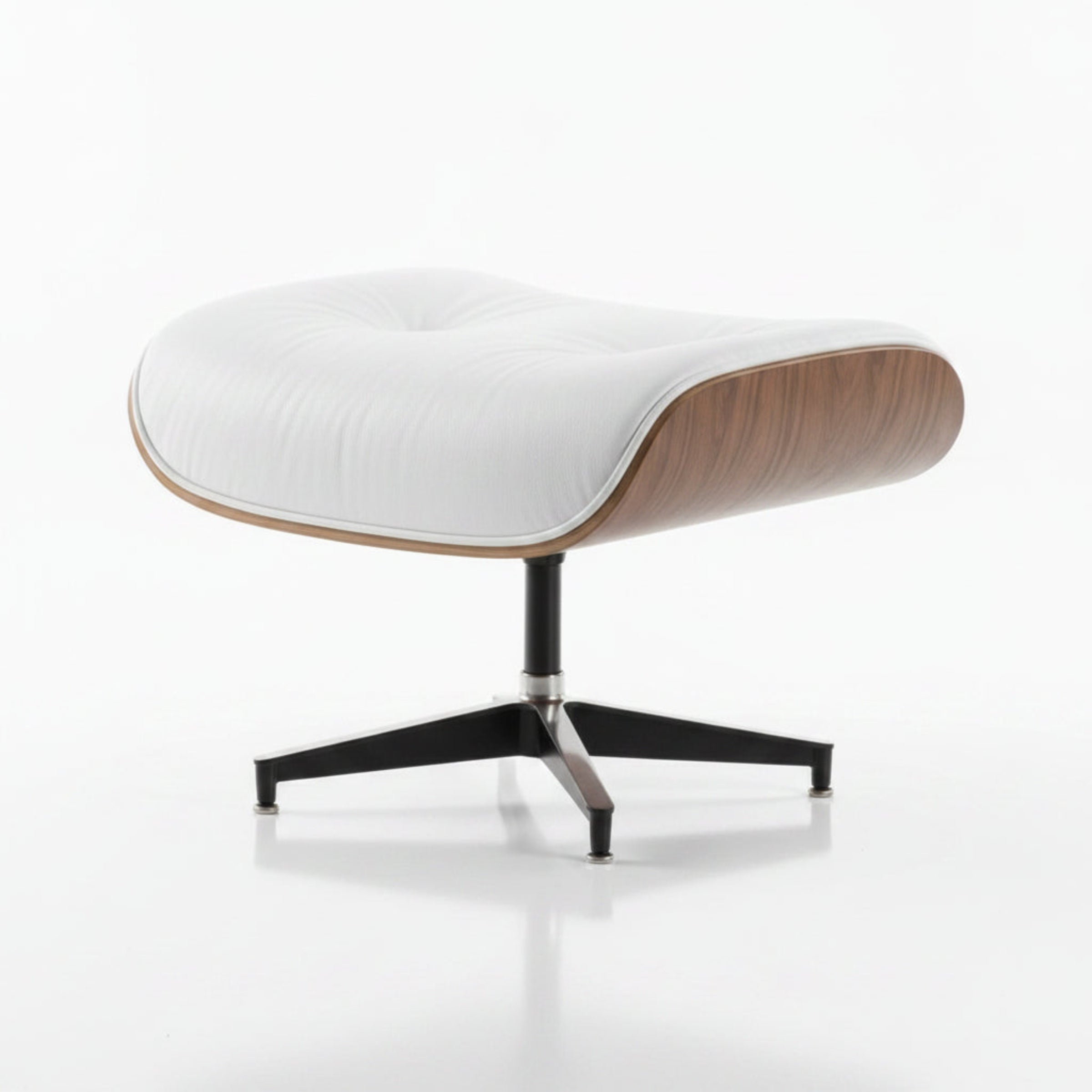 Charles Eames Inspired Mid-Century Lounge Chair & Ottoman Set in Italian Leather Walnut Wood - Aura Furnitures