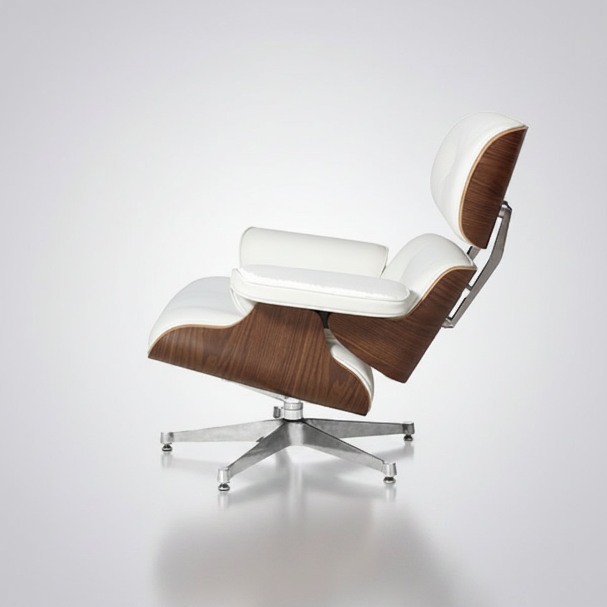 Charles Eames Inspired Mid-Century Iconic Lounge Chair & Ottoman - Walnut Wood & Chocolate Brown - Aura Furnitures