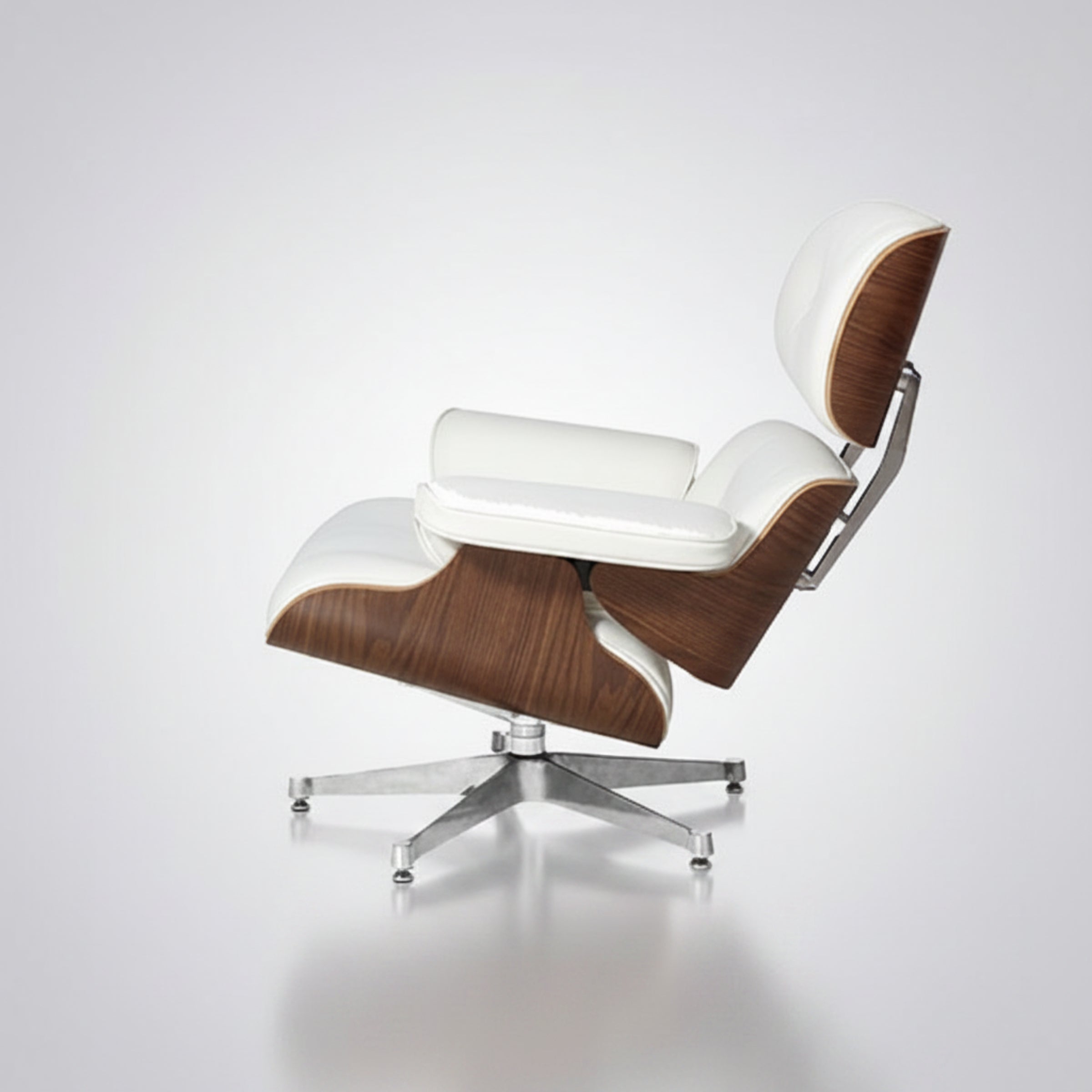 Charles Eames Inspired Mid-Century Iconic Lounge Chair & Ottoman - Walnut Wood & Chocolate Brown - Aura Furnitures