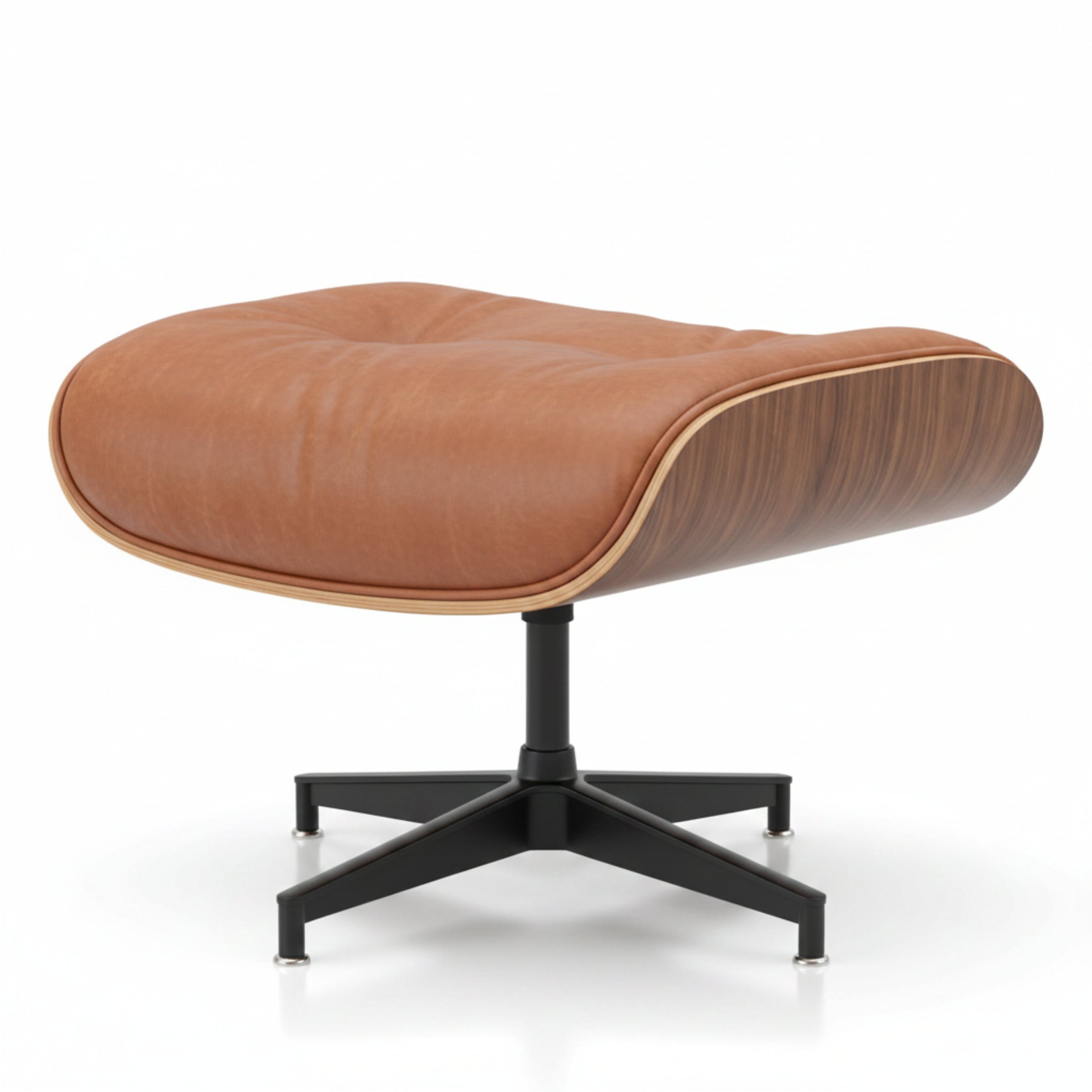 Charles Eames Inspired Mid-Century Iconic Lounge Chair & Ottoman - Walnut Wood & Chocolate Brown - Aura Furnitures