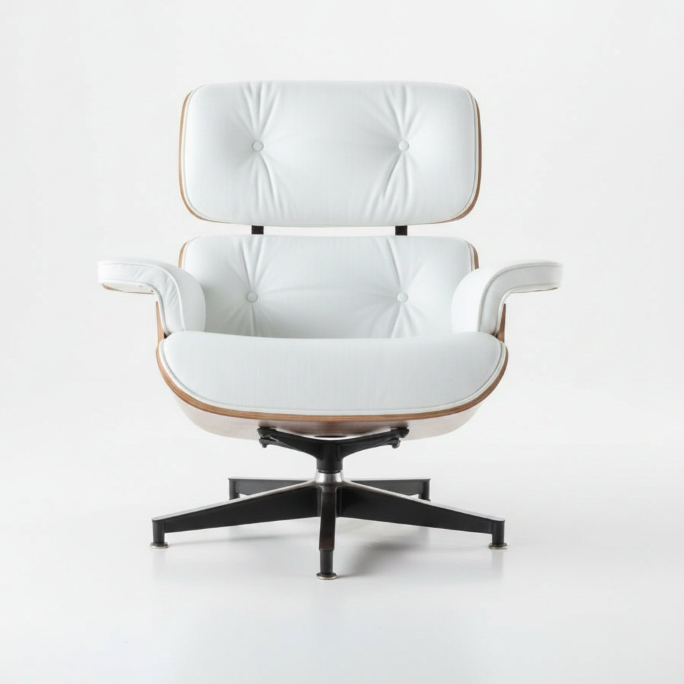 Charles Eames Inspired Mid-Century Iconic Lounge Chair & Ottoman - Walnut Wood & Chocolate Brown - Aura Furnitures