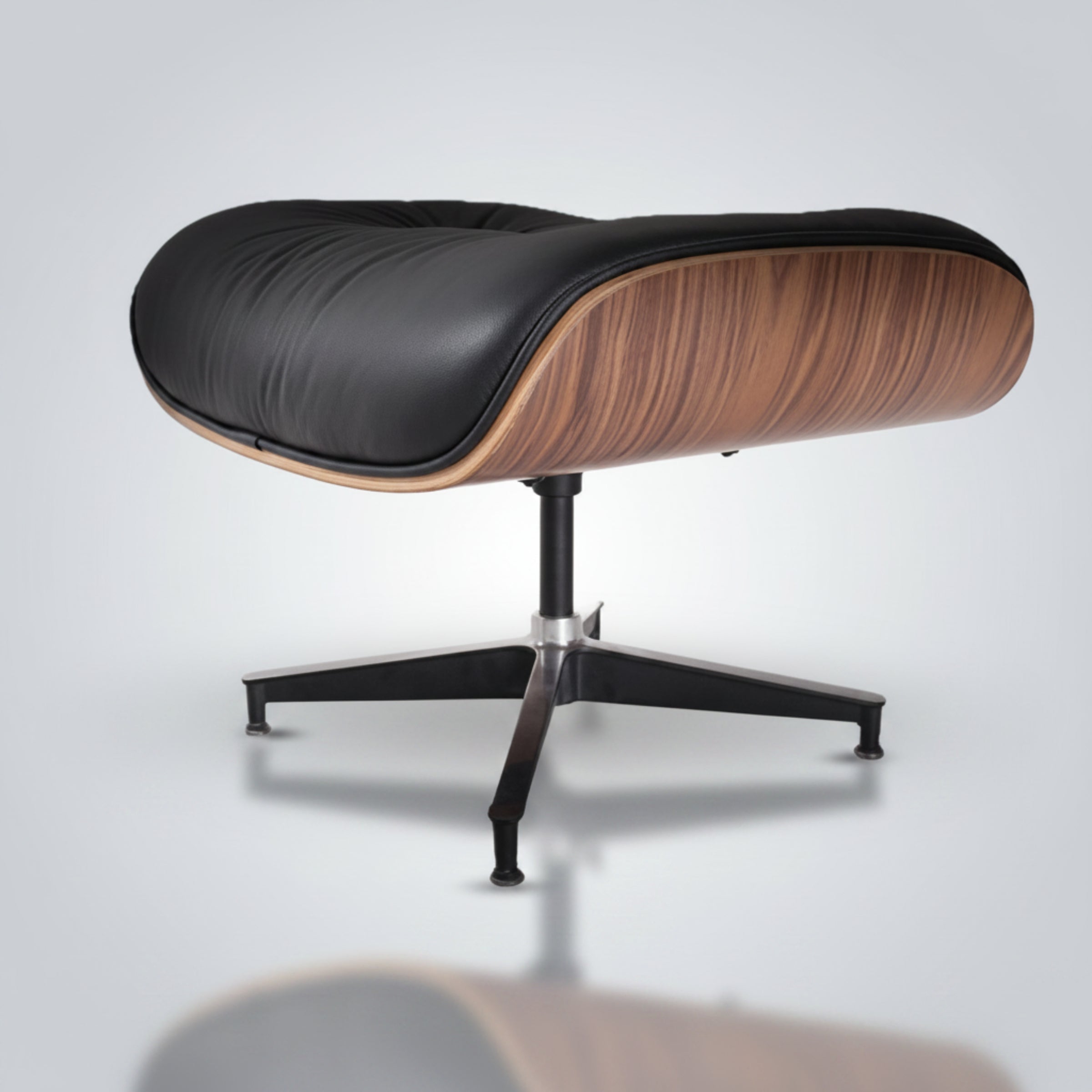 Charles Eames Inspired Mid-Century Iconic Lounge Chair & Ottoman - Walnut Wood & Chocolate Brown - Aura Furnitures