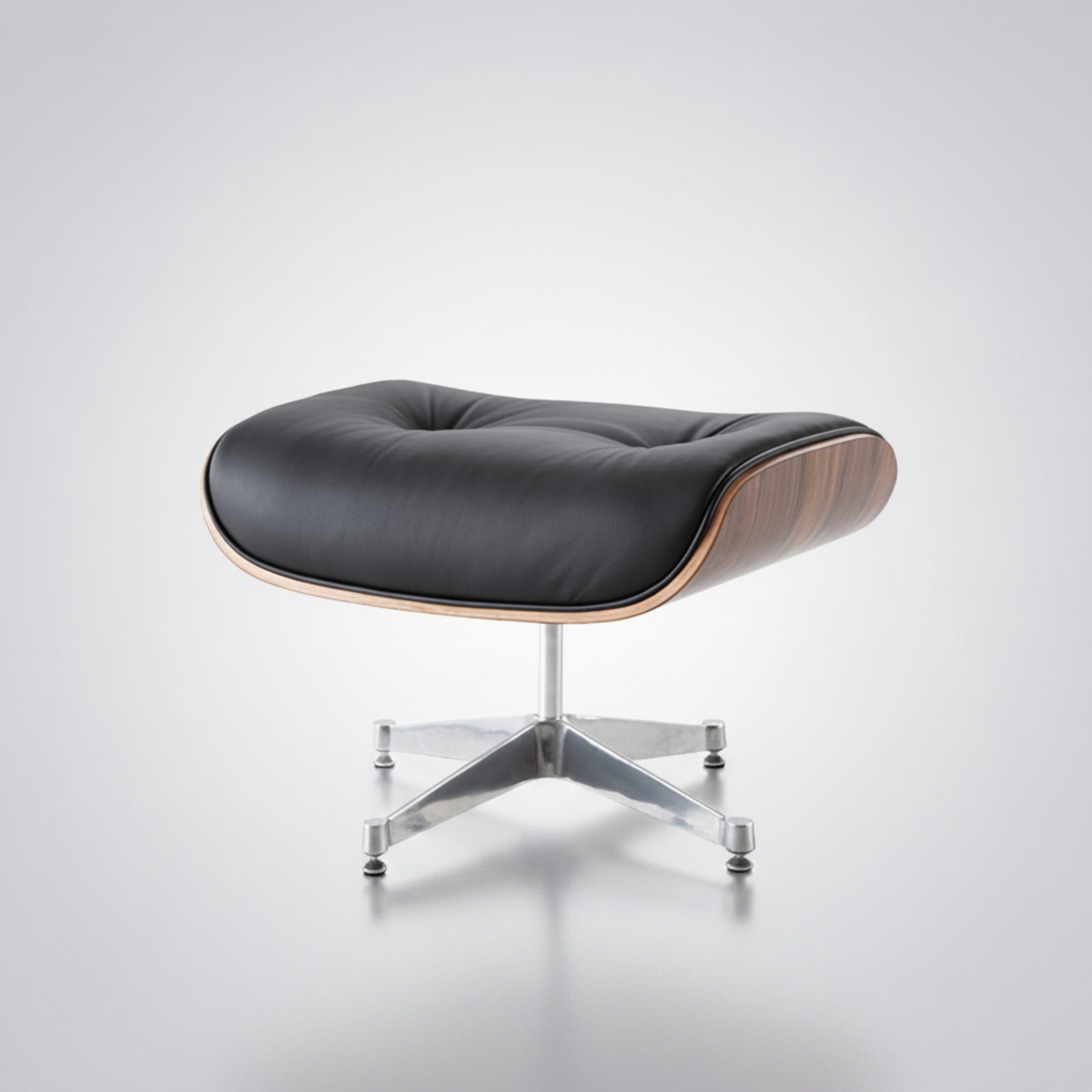 Charles Eames Inspired Mid-Century Iconic Lounge Chair & Ottoman - Walnut Wood & Chocolate Brown - Aura Furnitures