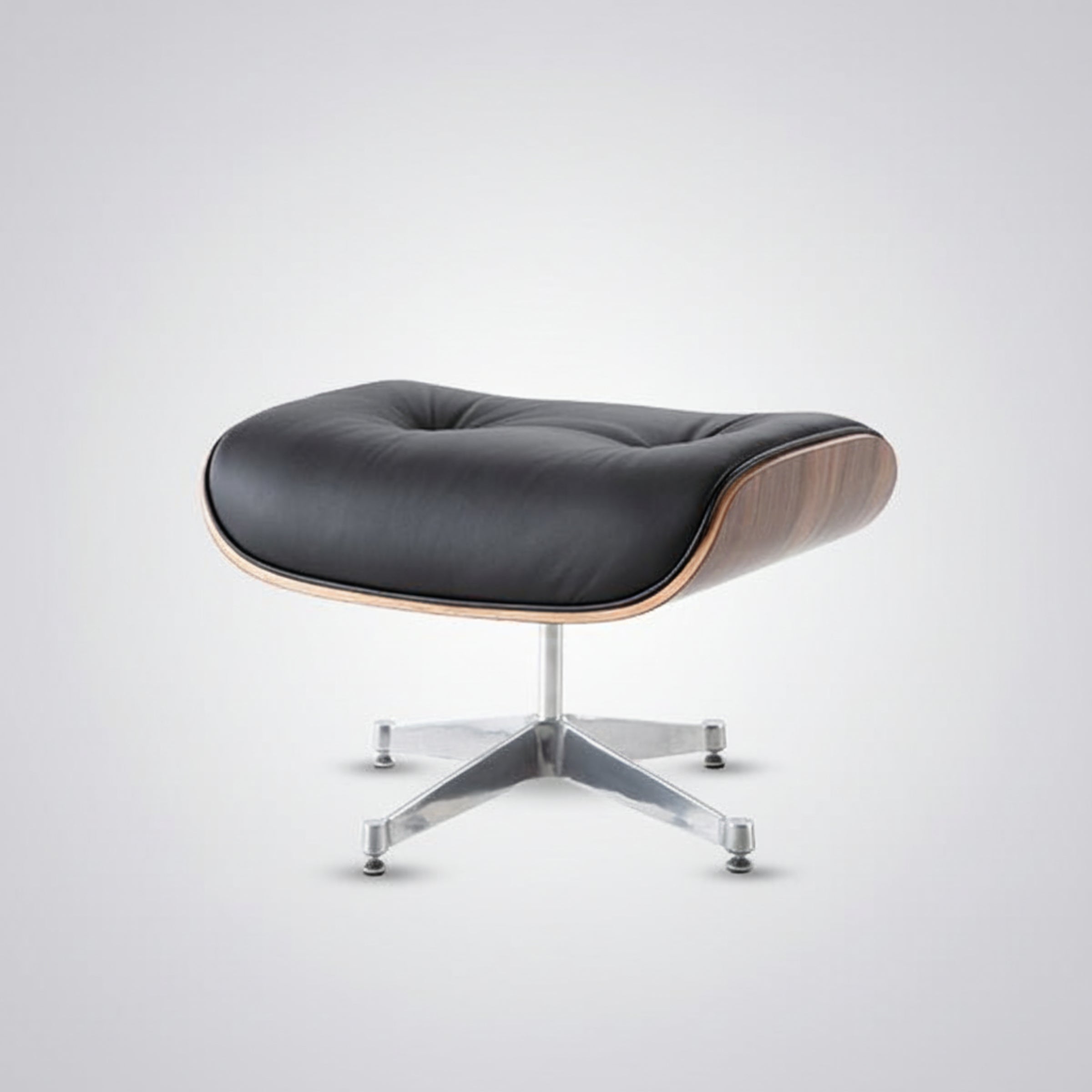 Charles Eames Inspired Mid-Century Iconic Lounge Chair & Ottoman – Walnut Wood & Tan Brown - Aura Furnitures