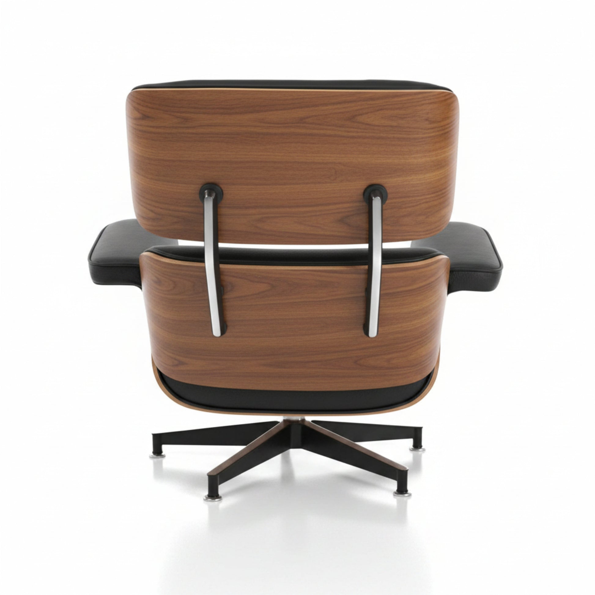Charles Eames Inspired Mid-Century Iconic Lounge Chair & Ottoman – Walnut Wood & Tan Brown - Aura Furnitures