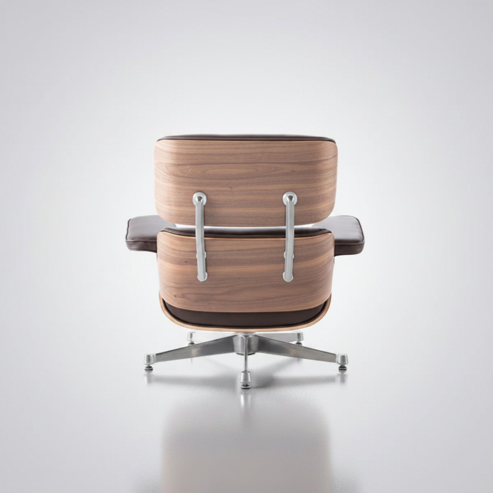 Charles Eames Inspired Mid-Century Iconic Lounge Chair & Ottoman – Walnut Wood & Tan Brown - Aura Furnitures