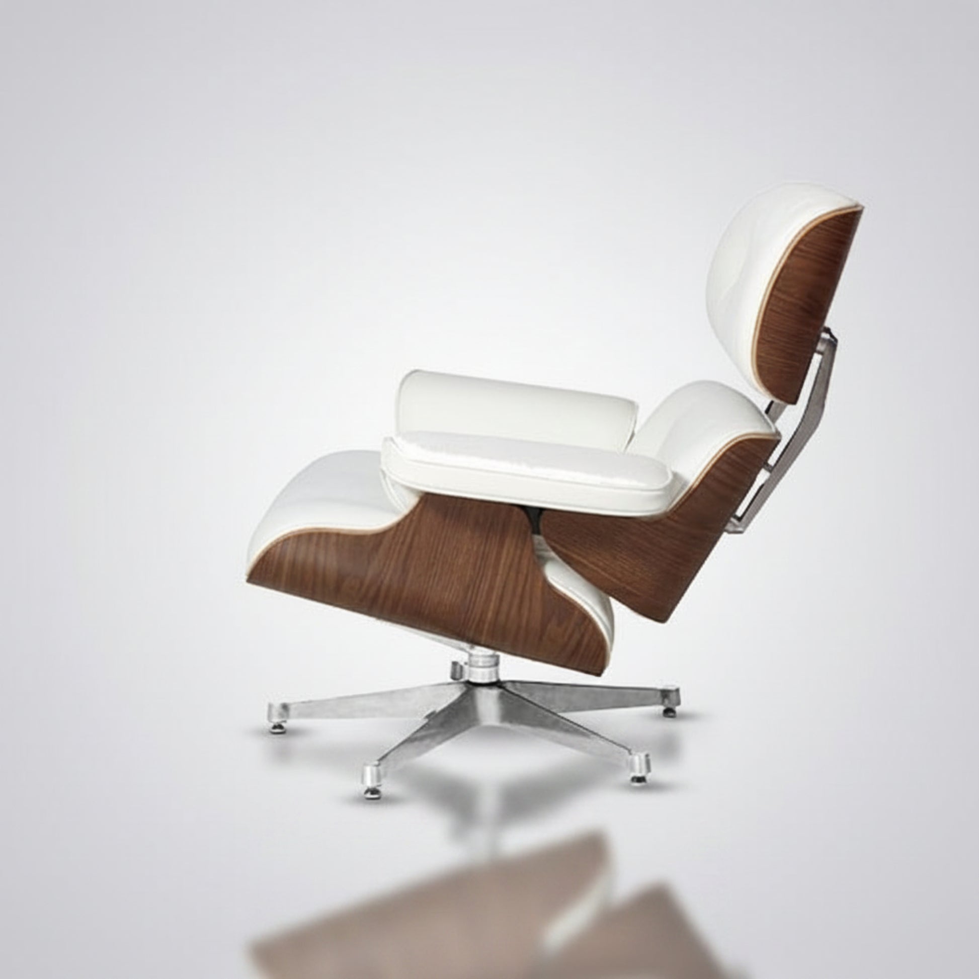 Charles Eames Inspired Mid-Century Iconic Lounge Chair & Ottoman – Walnut Wood & Tan Brown - Aura Furnitures
