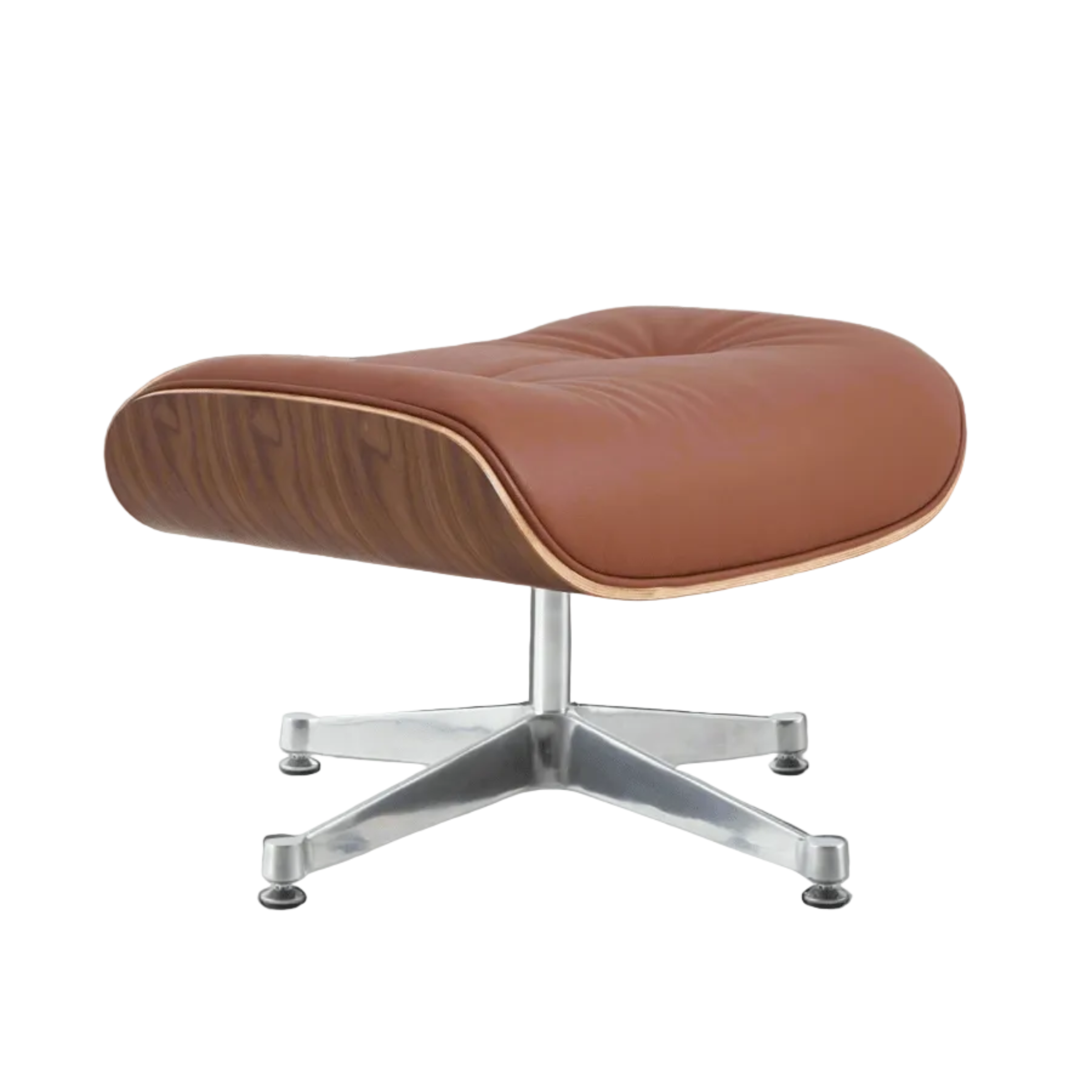 Charles Eames Inspired Mid-Century Iconic Lounge Chair & Ottoman - Walnut Wood & White - Aura Furnitures