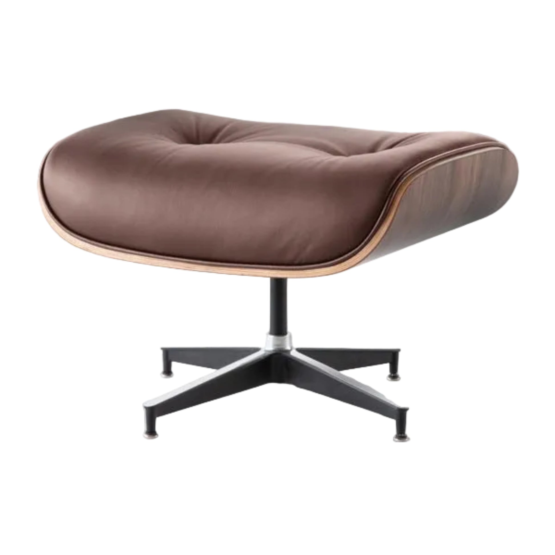 Charles Eames Inspired Mid-Century Iconic Lounge Chair & Ottoman - Walnut Wood & White - Aura Furnitures