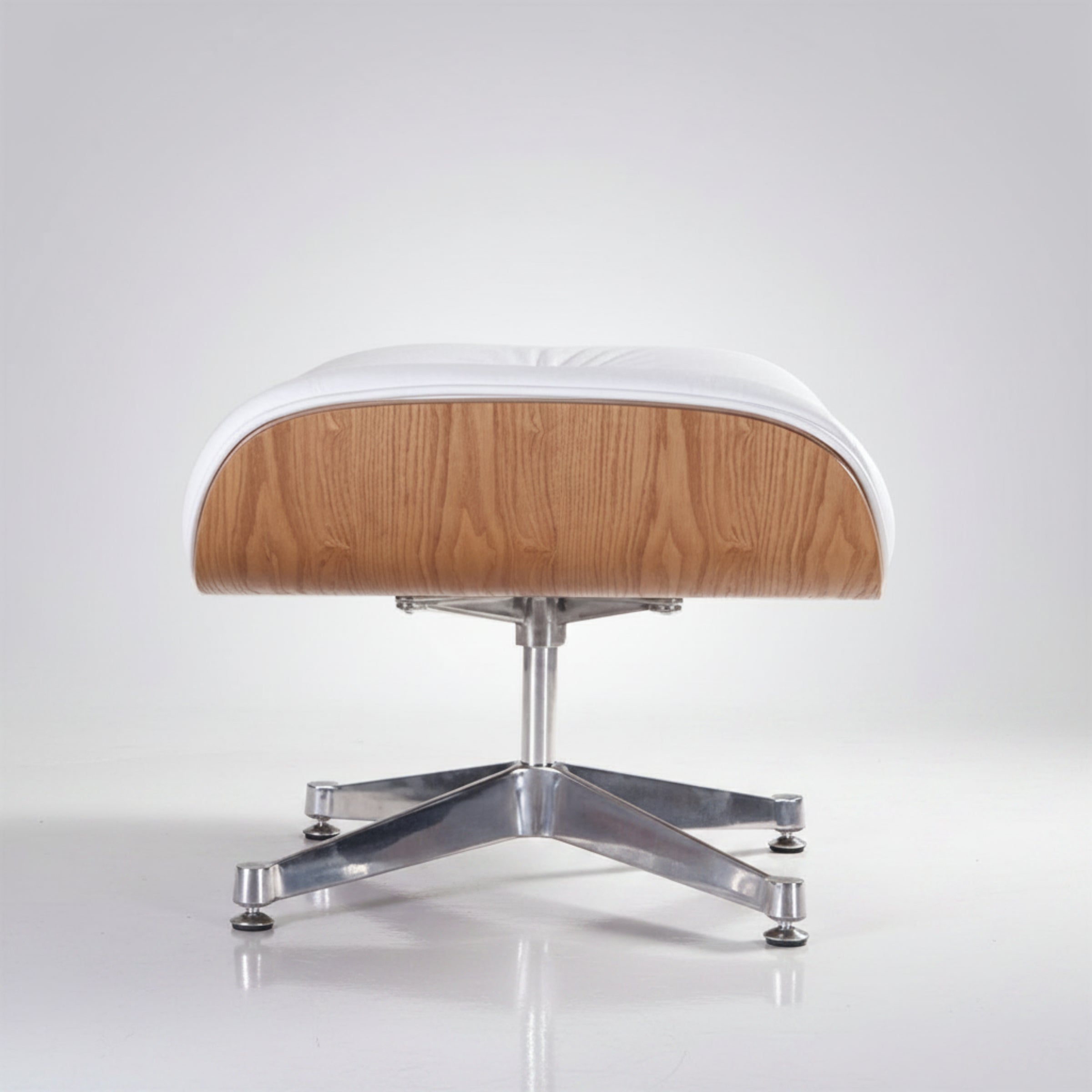 Charles Eames Inspired Mid-Century Lounge Chair & Ottoman Italian Leather - Ash Wood - Aura Furnitures