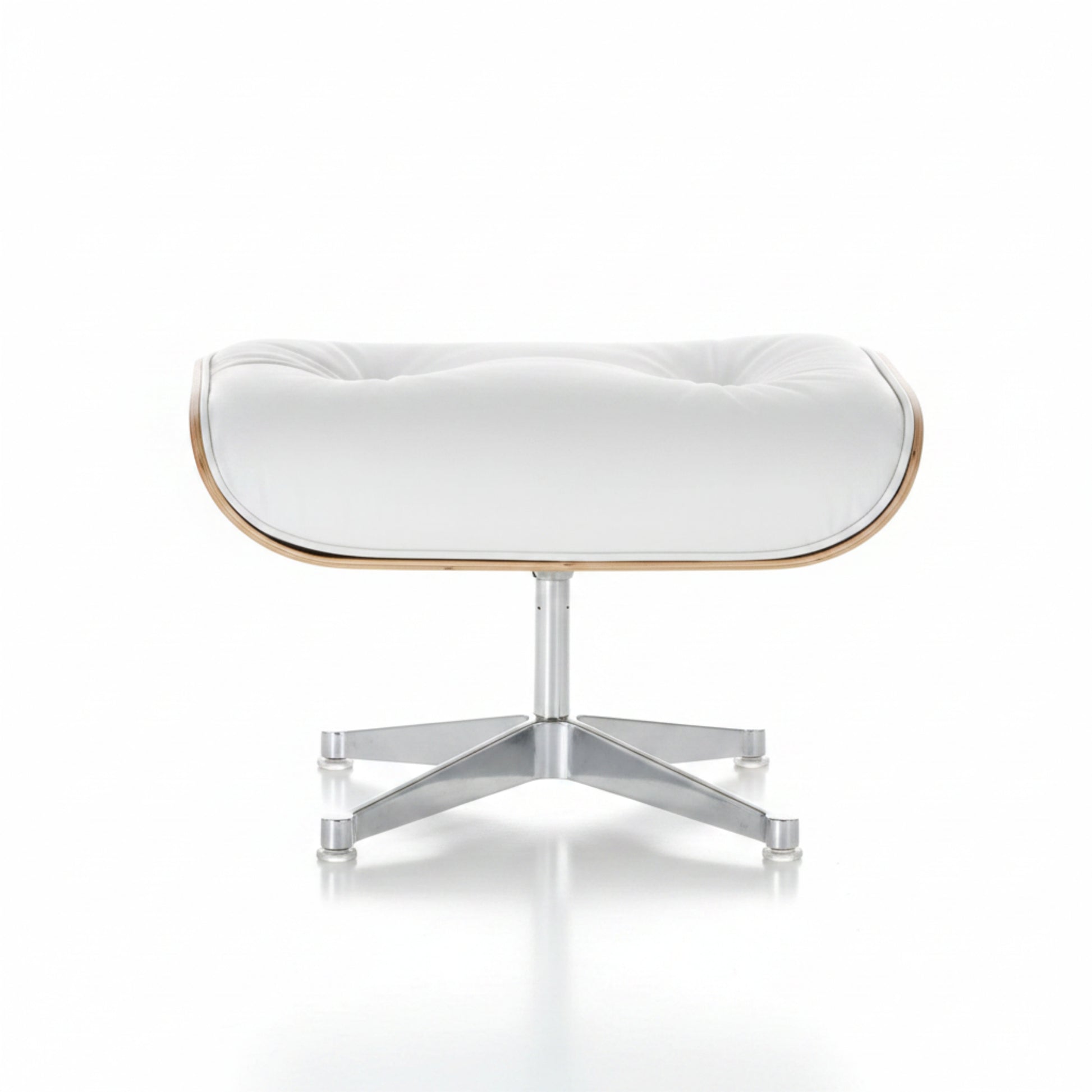 Charles Eames Inspired Mid-Century Lounge Chair With Ottoman Italian Leather - Rose Wood - Aura Furnitures