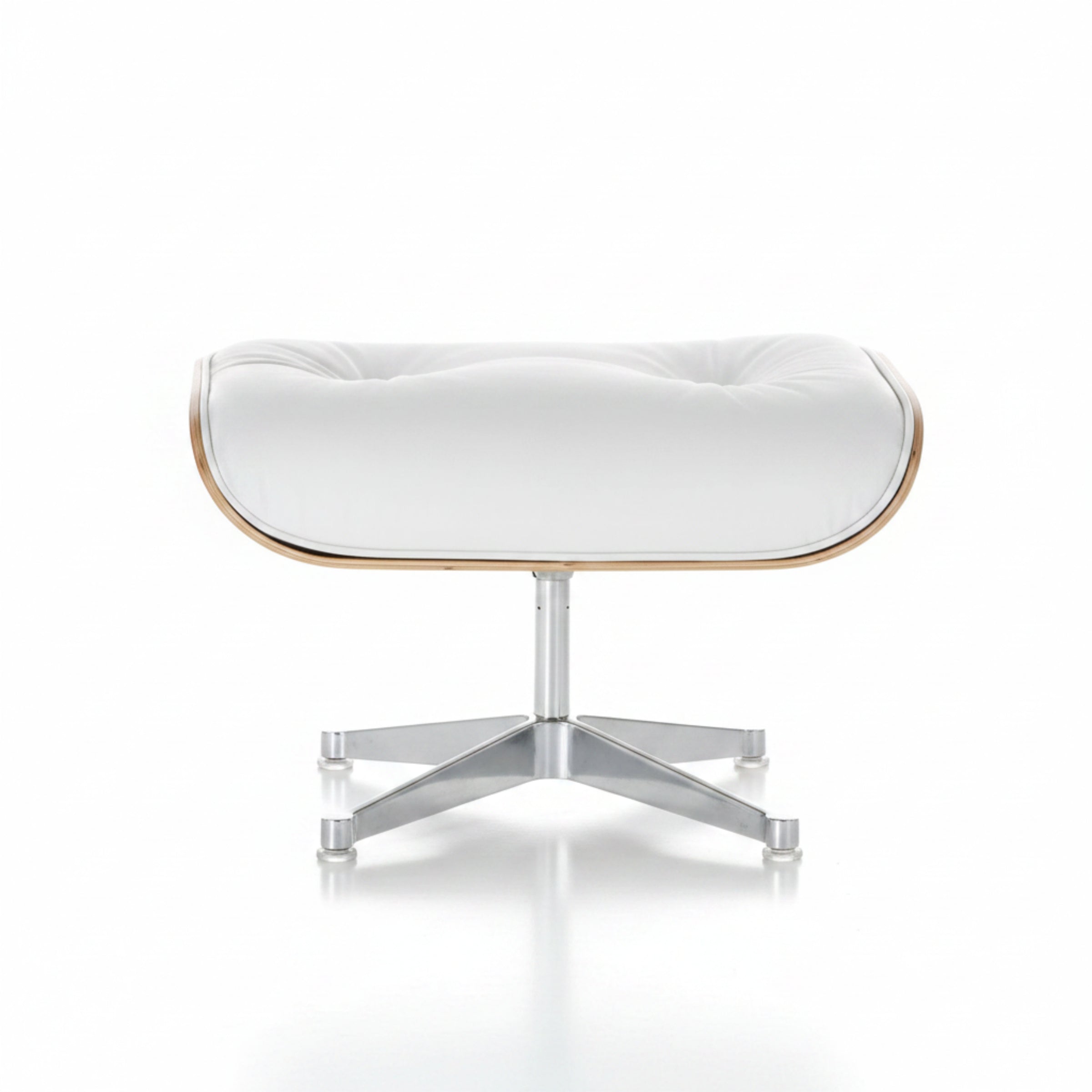 Charles Eames Inspired Mid-Century Lounge Chair With Ottoman Italian Leather - Rose Wood - Aura Furnitures
