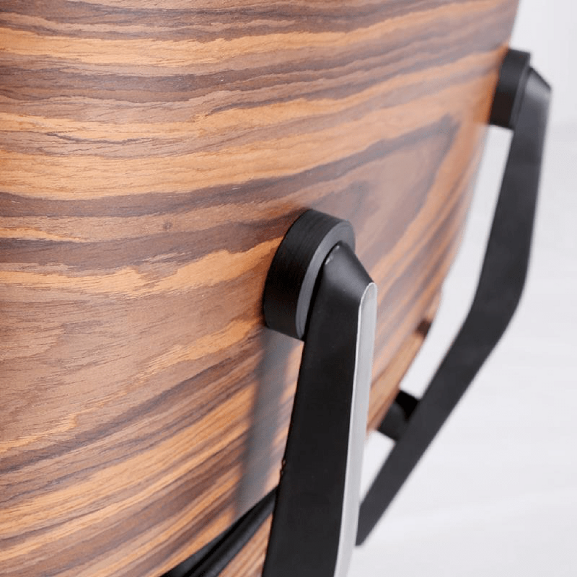 Charles Eames Inspired Mid-Century Lounge Chair With Ottoman Italian Leather - Rose Wood - Aura Furnitures