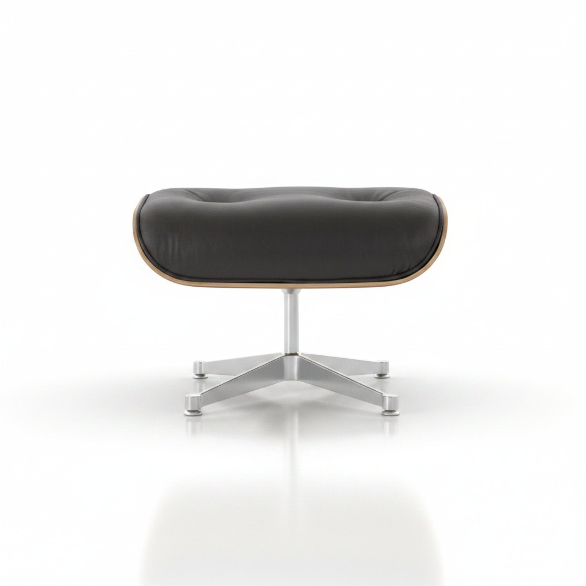 Charles Eames Inspired Mid-Century Lounge Chair With Ottoman Italian Leather - Rose Wood - Aura Furnitures