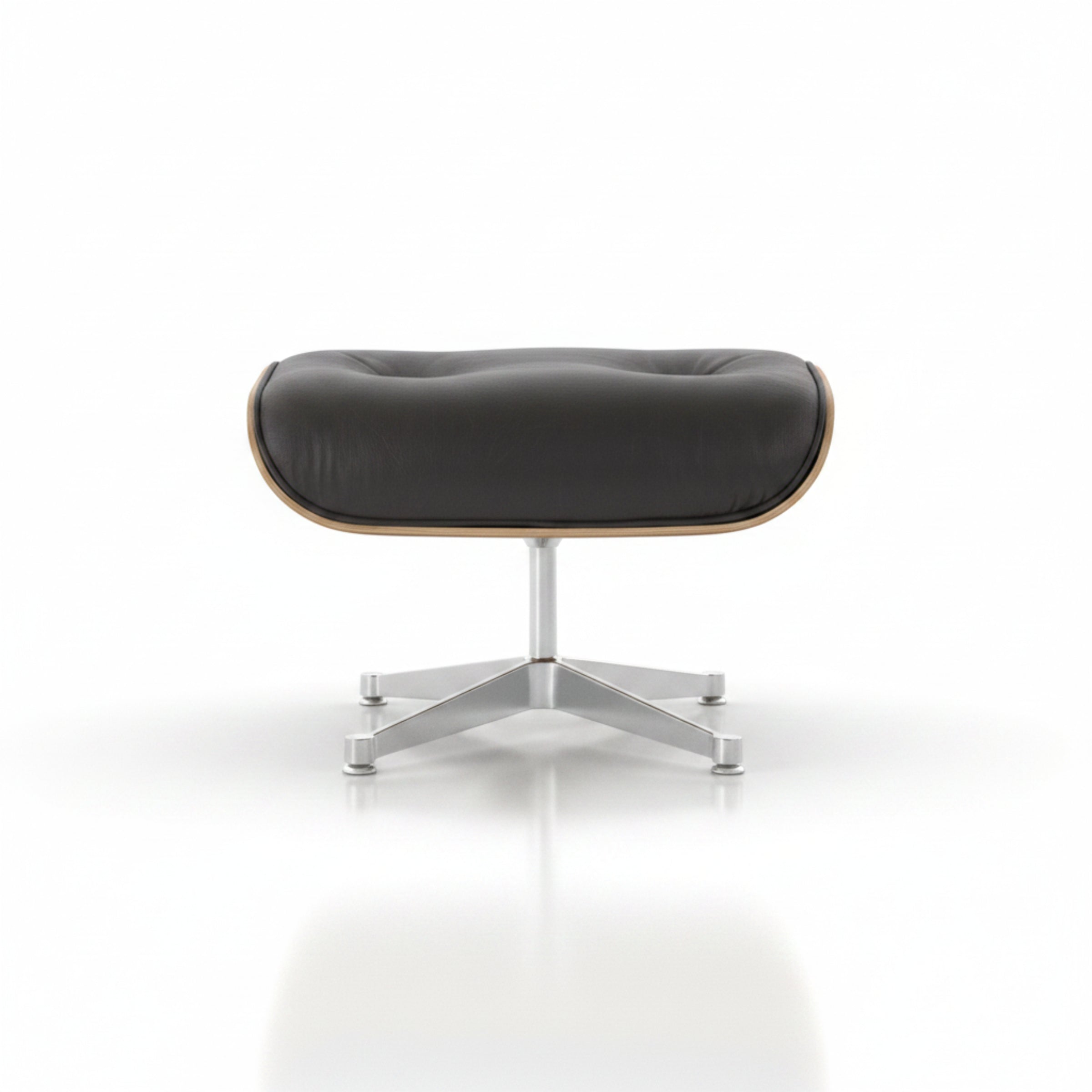 Charles Eames Inspired Mid-Century Lounge Chair With Ottoman Italian Leather - Rose Wood - Aura Furnitures